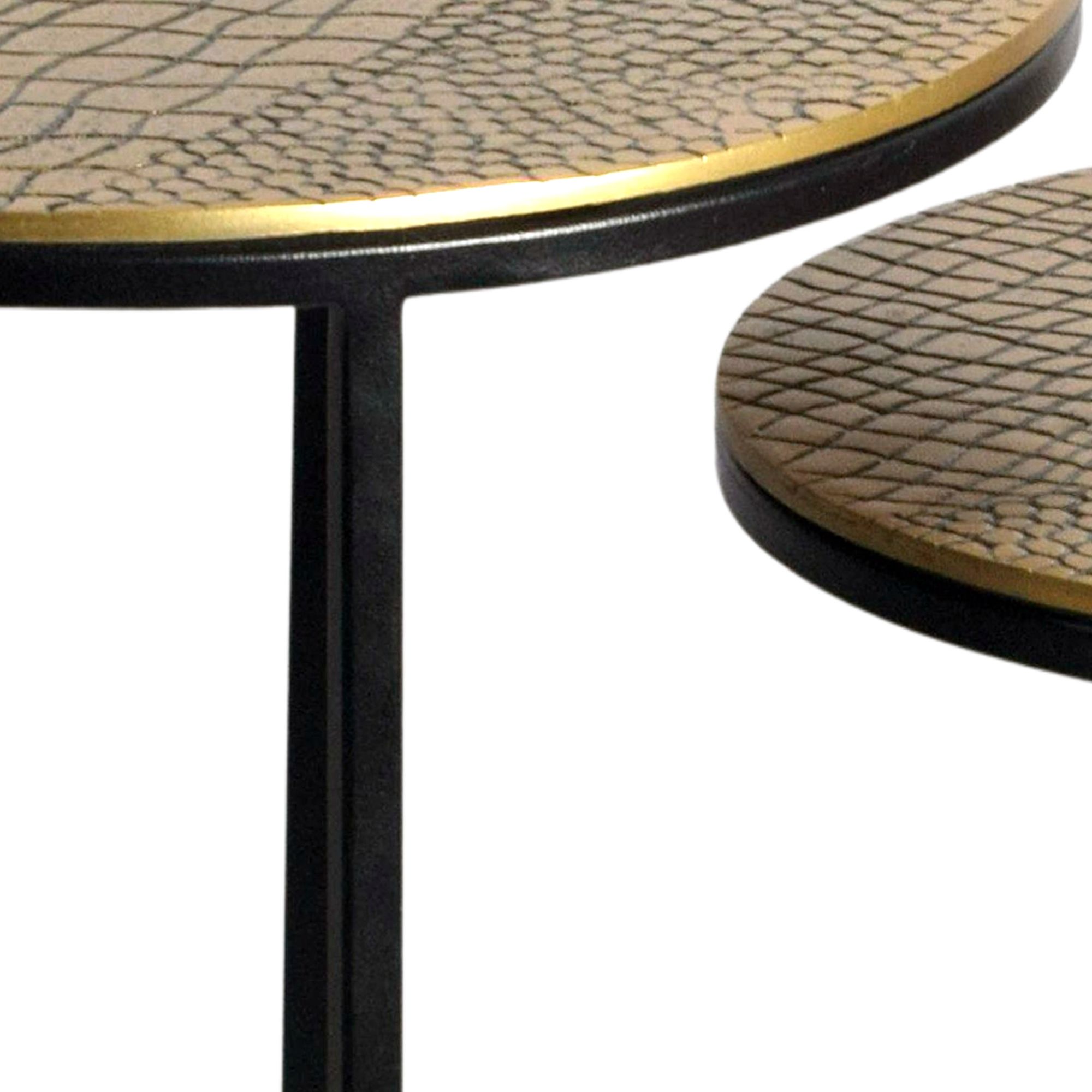 Satztisch 2er-Set Sandnes Aluminium Gold Ø 40 × H 48 cm