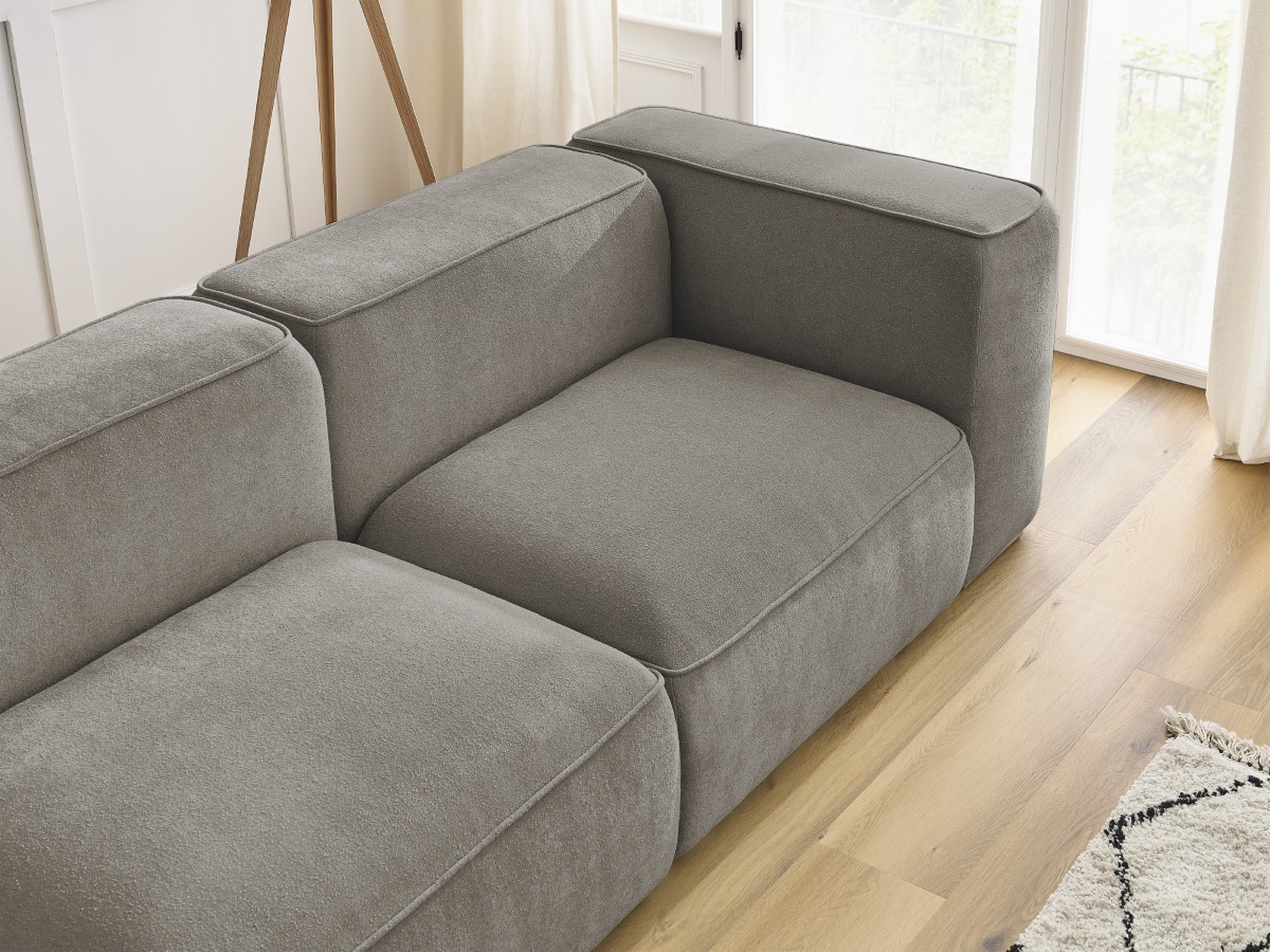 Bobochic Zephyr Sofa 3-Sitzer Strukturstoff Taupe