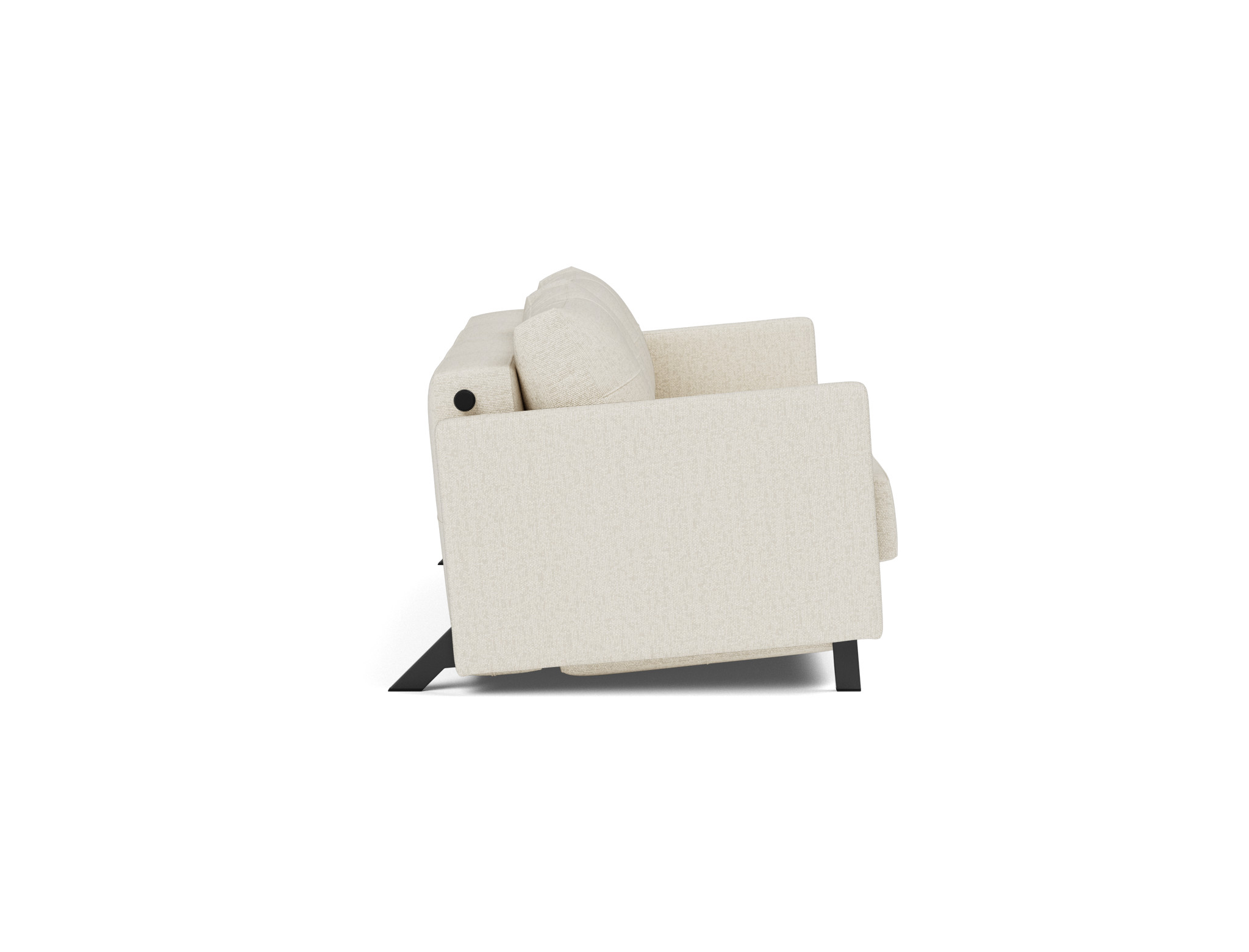 Schlafsofa Cubed mit Armlehnen 160 Boucle Skandi 531-Off-White