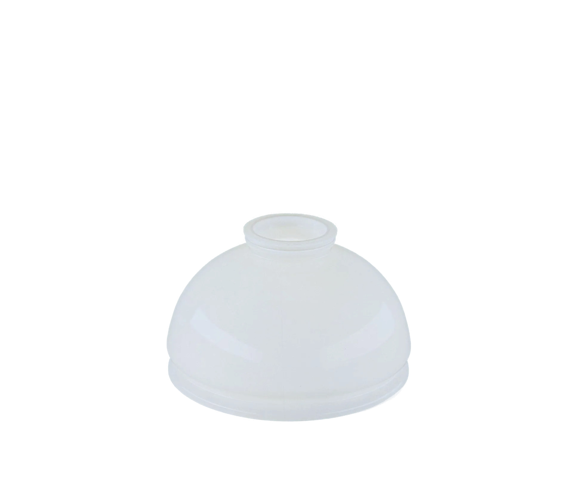 Berliner Messinglampen Glasschirm Nr. 15 Halbkugelform, Opalglas weiß glänzend