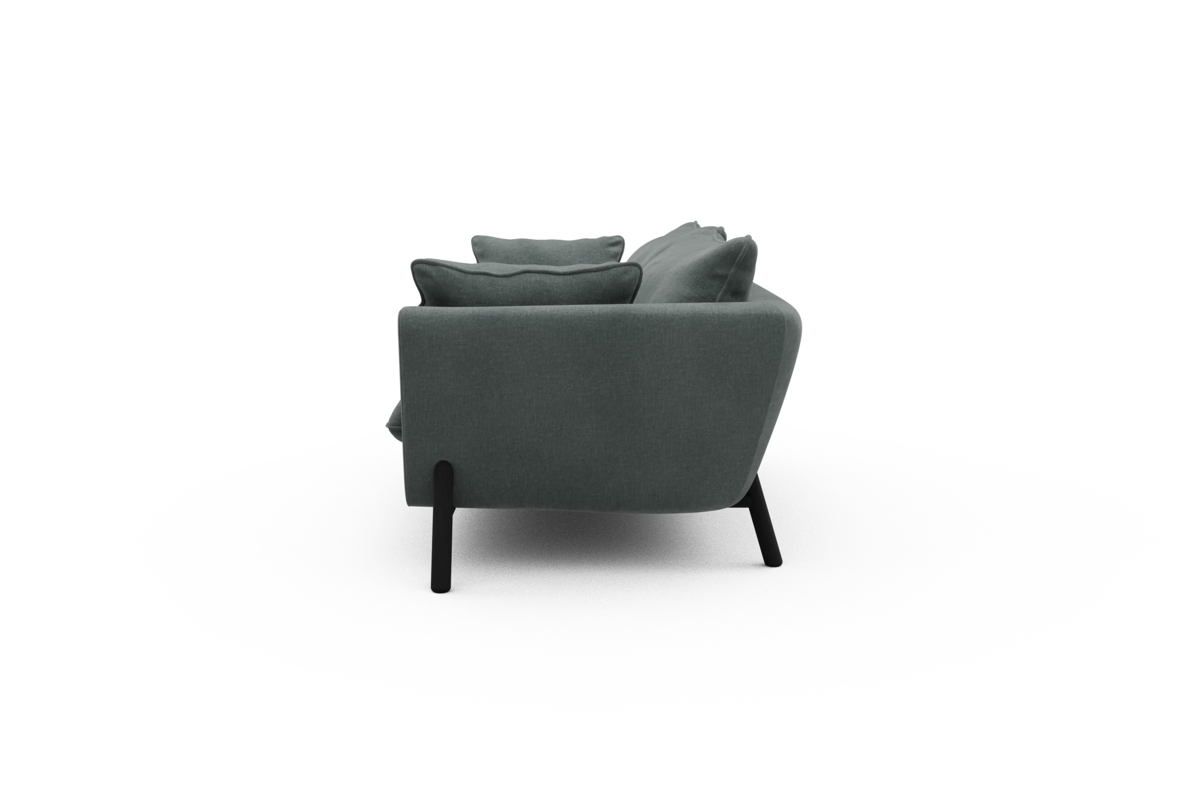Sofa Emil PREMIUM 2-Sitzer Beinfarbe Eiche Schwarz Smooth-Silver-Grey