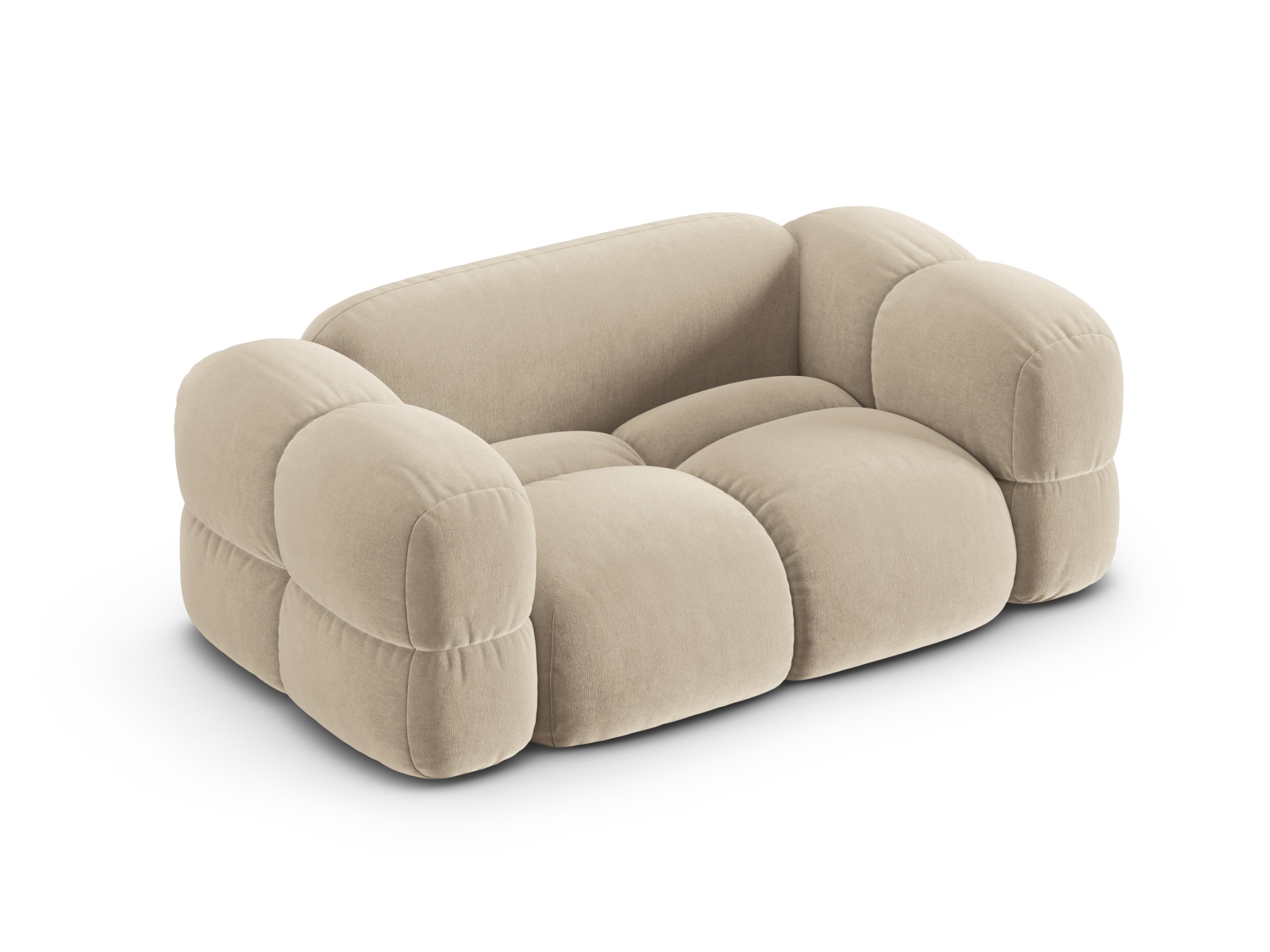 Cosmopolitan Design Sofa Loretto 2-Sitzer Samt Vogue Helles Beige