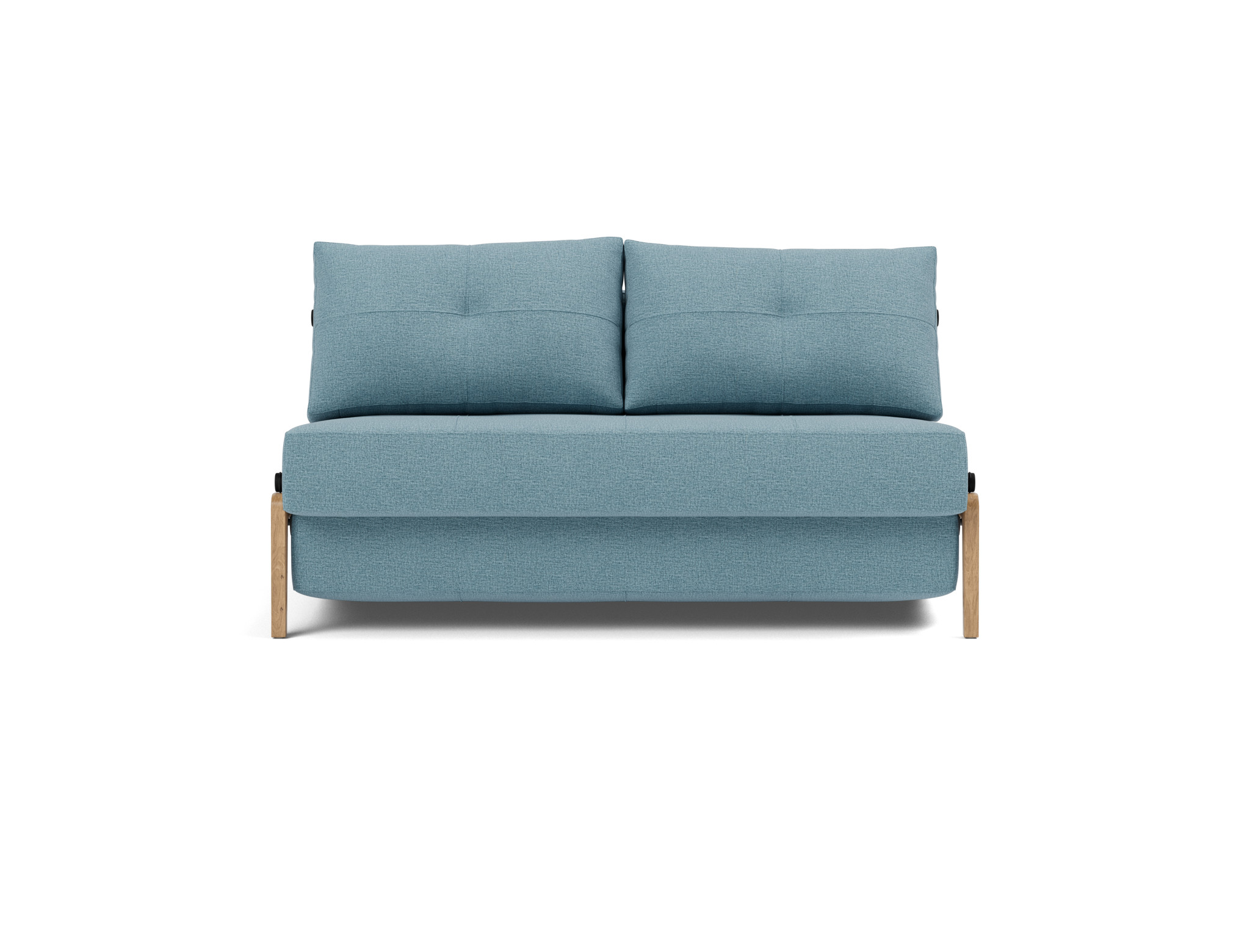 Schlafsofa Cubed 140 Flachgewebe Mixed Dance 525-Light-Blue Beine Eiche