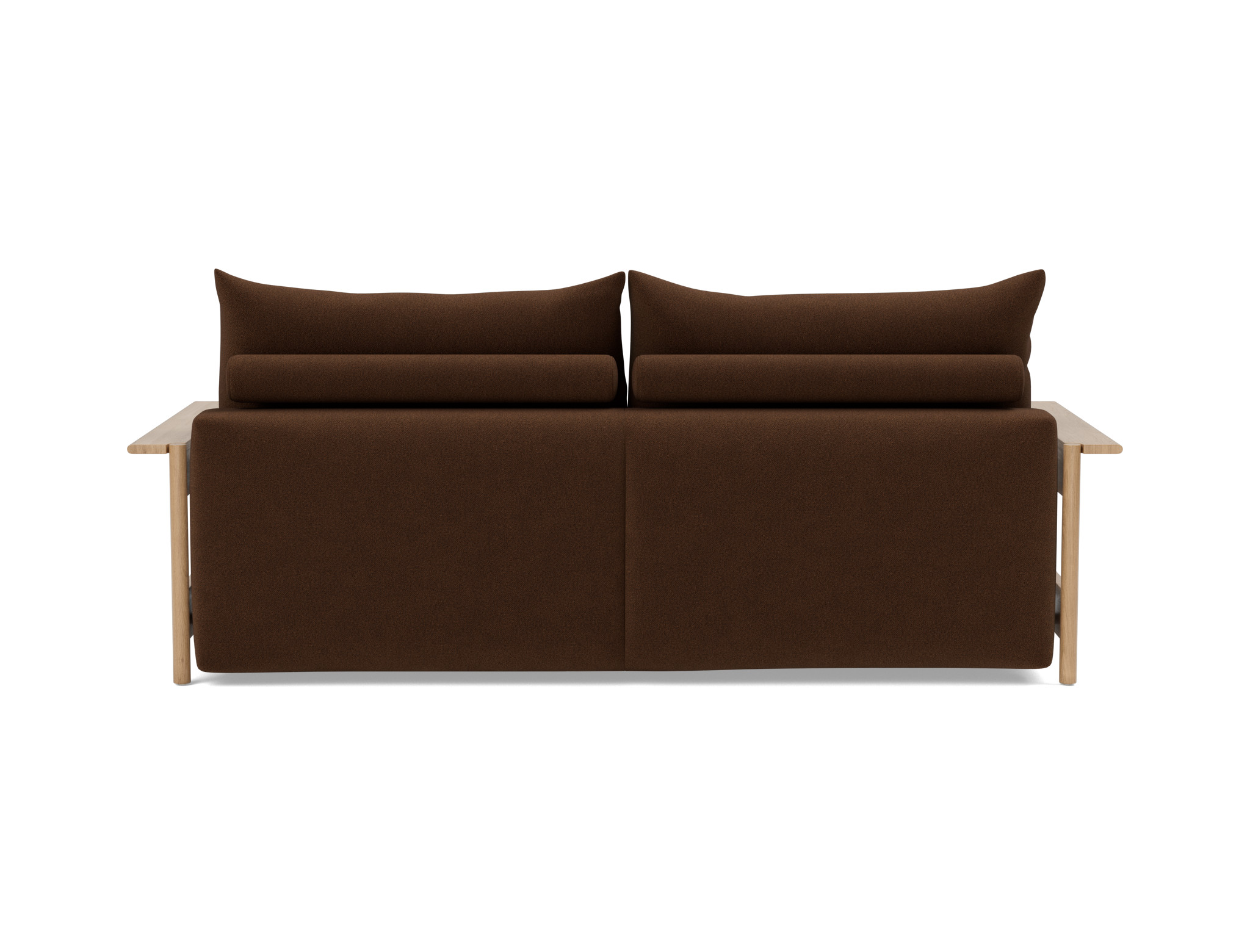 Schlafsofa Malloy Wood Strukturierter Stoff Taura 359-Cappuccino
