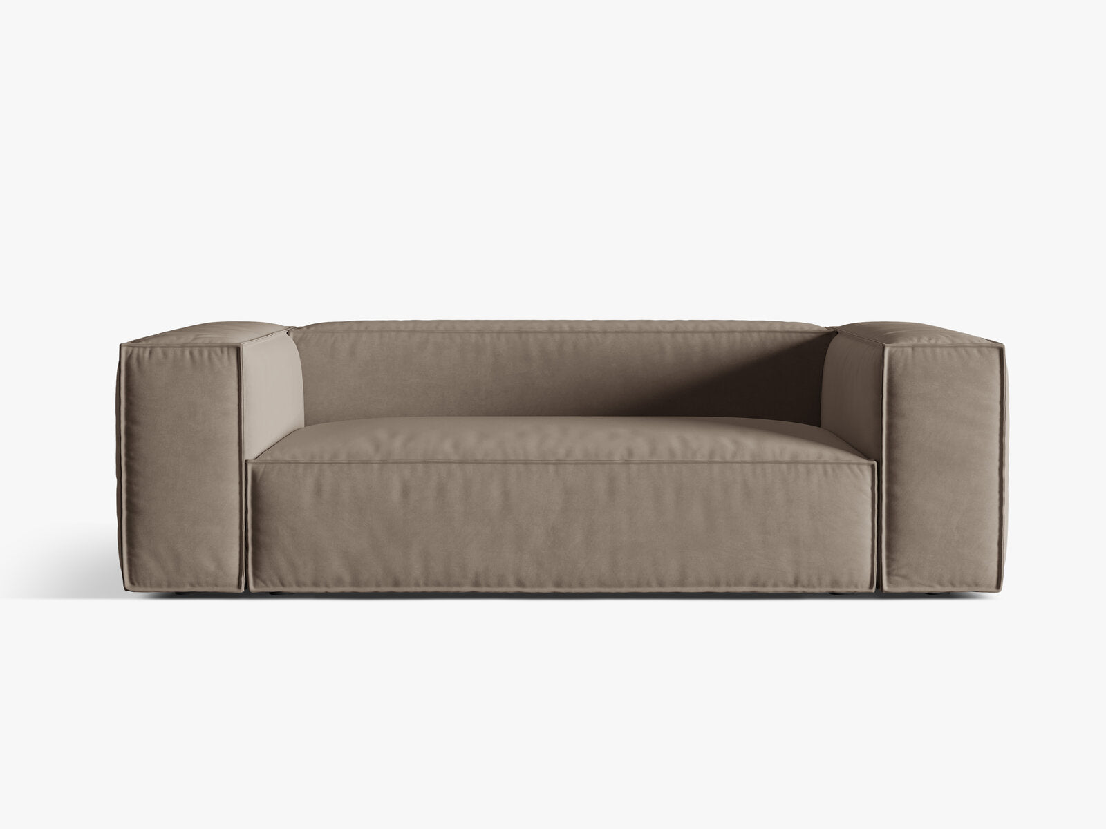 Micadoni Sofa Nuria 3-Sitzer Samt Warmes Grau