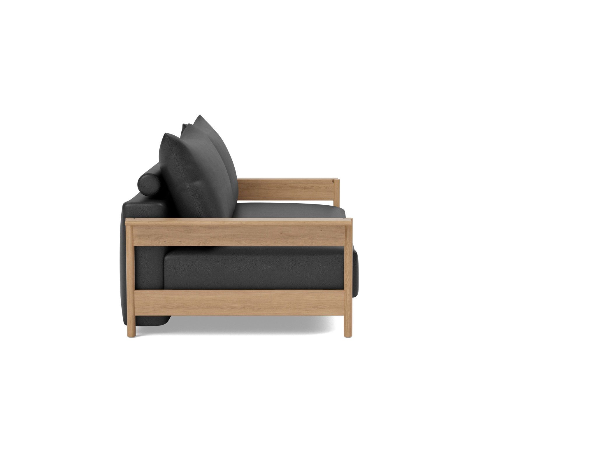 Schlafsofa Malloy Wood Lederoptik Faunal 550-Black