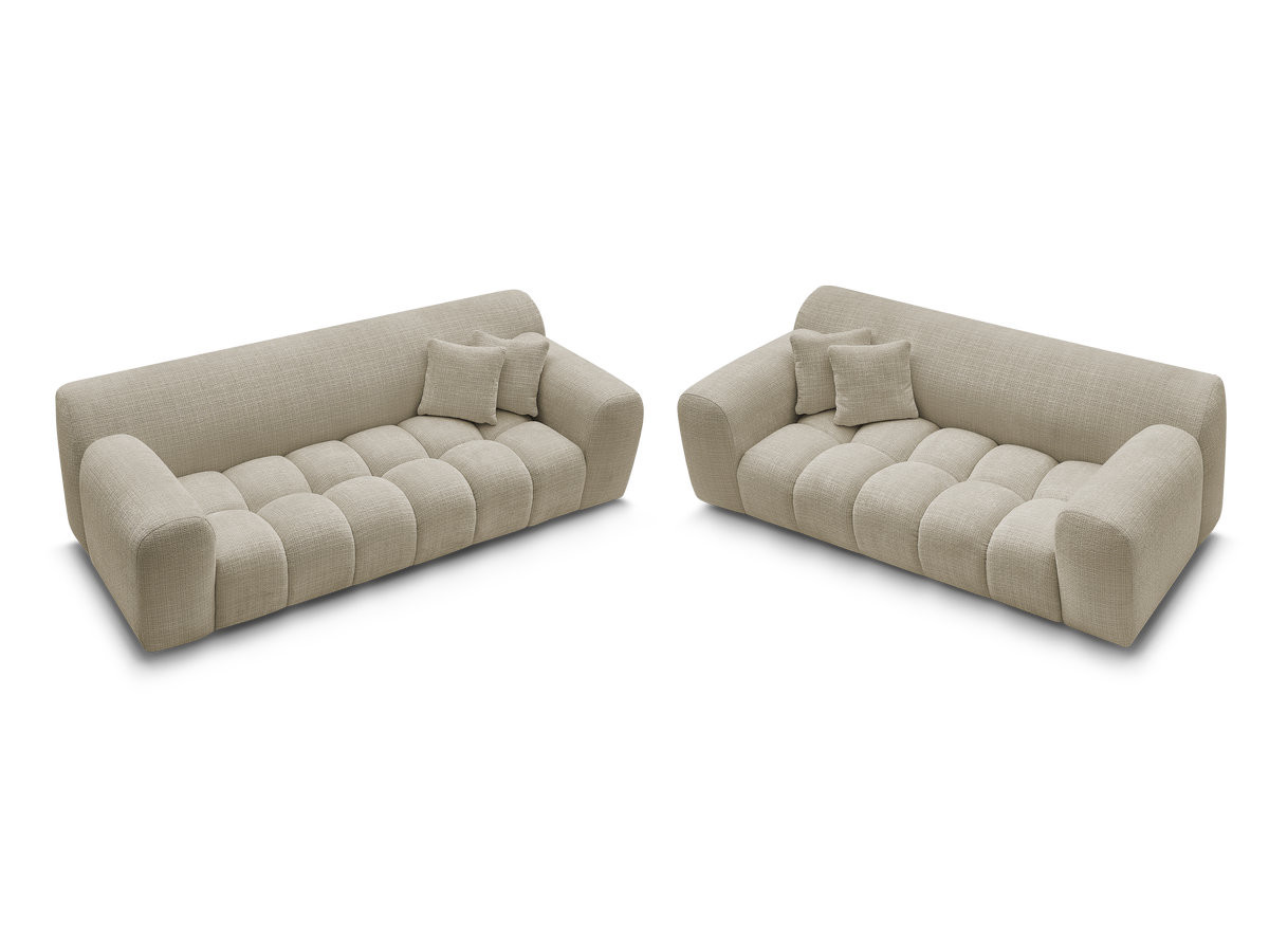 Bobochic Melisse Sofa 5-Sitzer Strukturstoff Beige