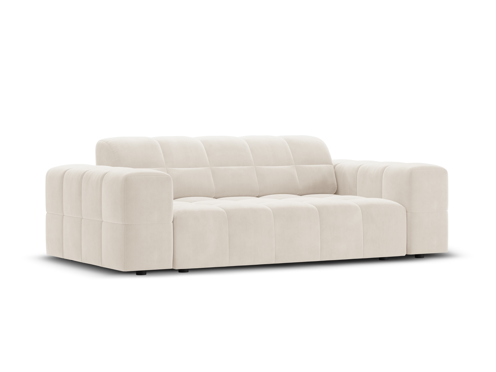 Cosmopolitan Design Sofa Chicago 2-Sitzer Samt Bluvel Helles Beige
