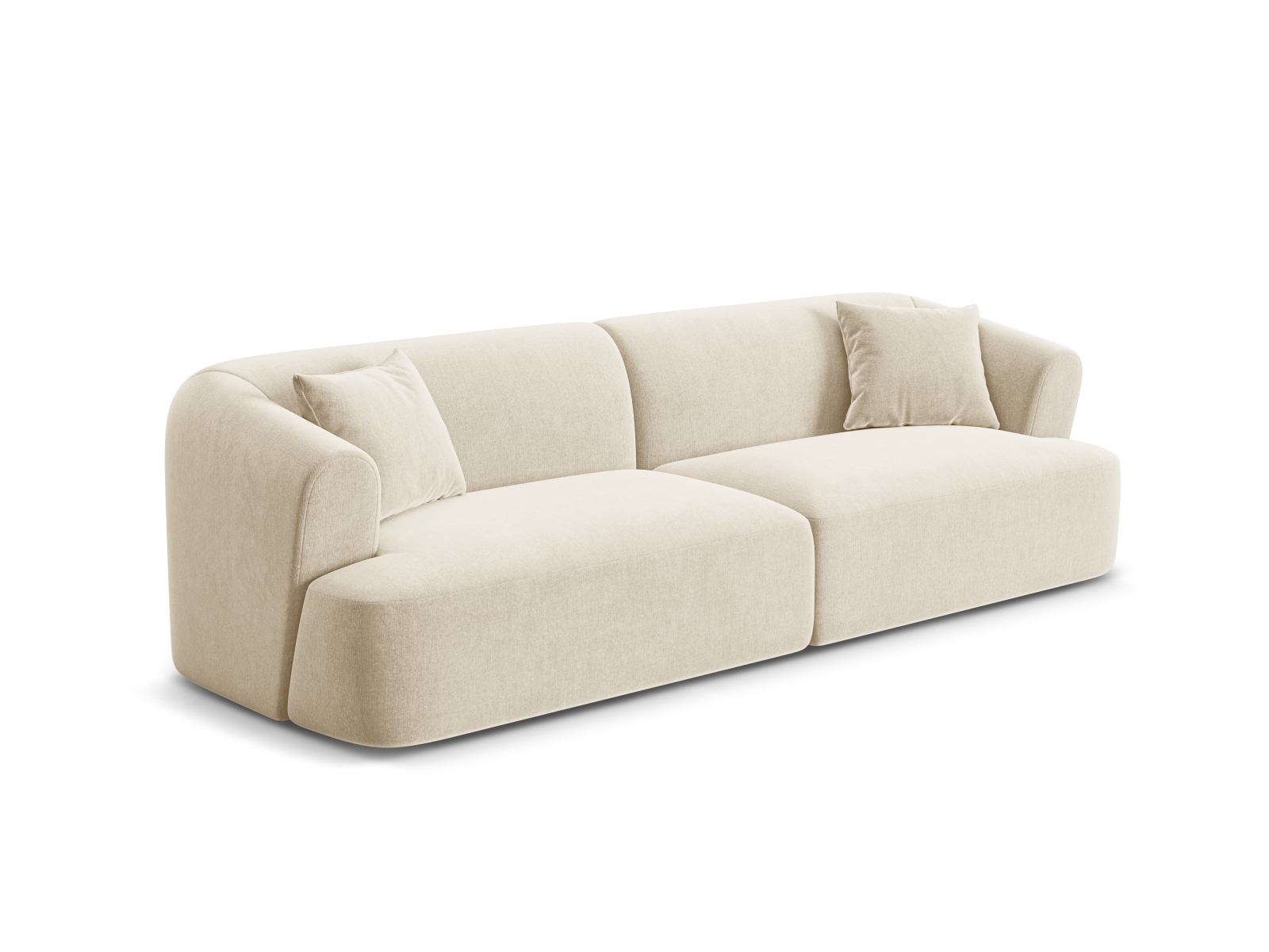 Cosmopolitan Design Sofa Campi 4-Sitzer Samt Vogue Helles Beige