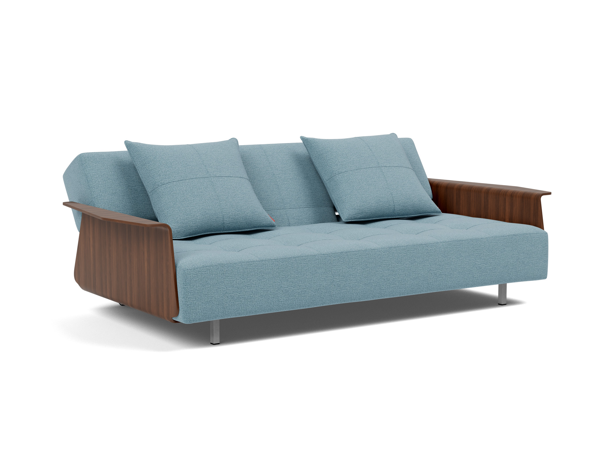 Schlafsofa Long Horn D.E.L. mit Armlehnen Flachgewebe Mixed Dance 525-Light-Blue