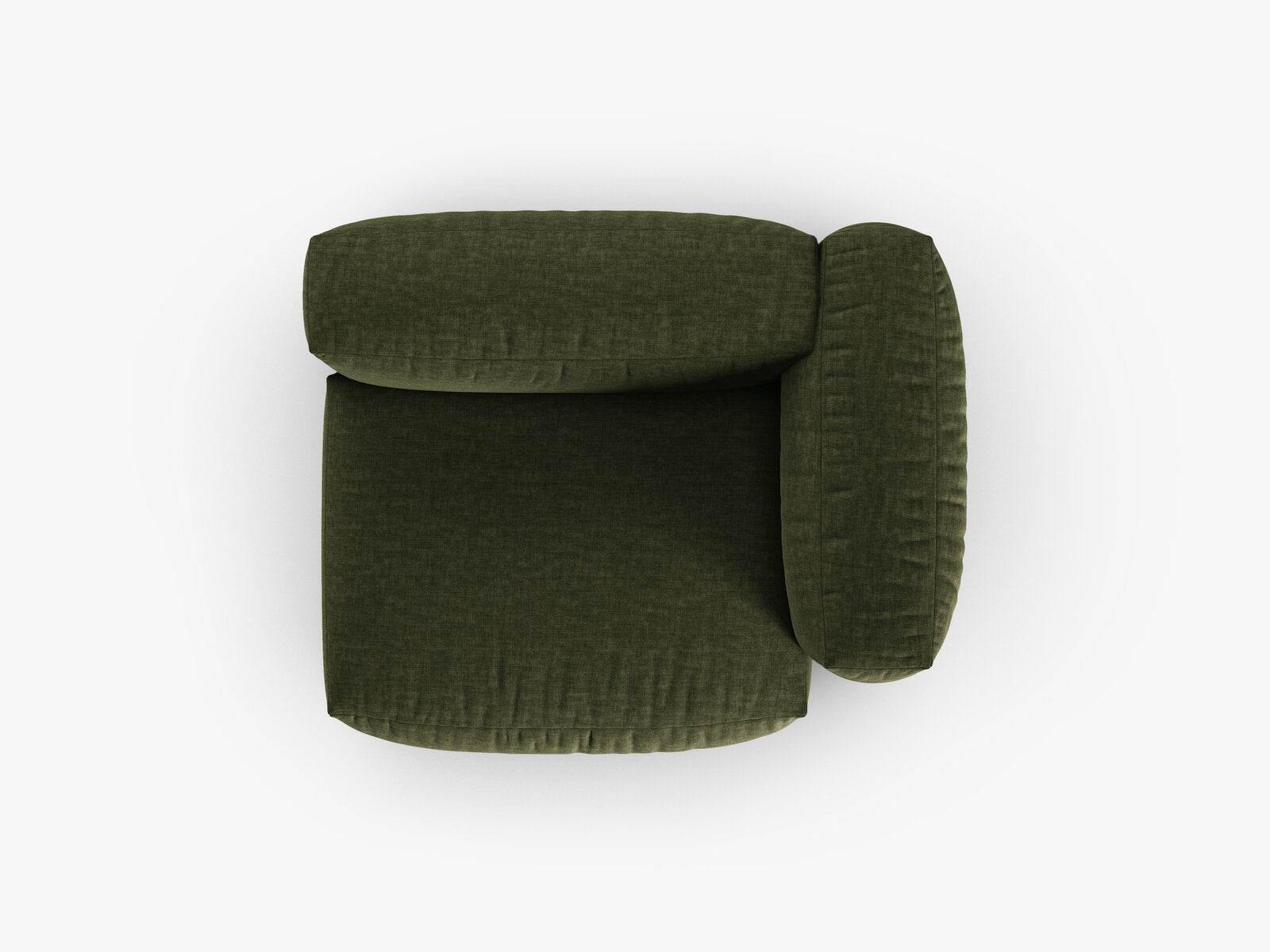 Micadoni Eckmodul mit Armlehne Martina 1-Sitzer 90cm Sitztiefe Rechts Strukturierter Stoff Boston Grün
