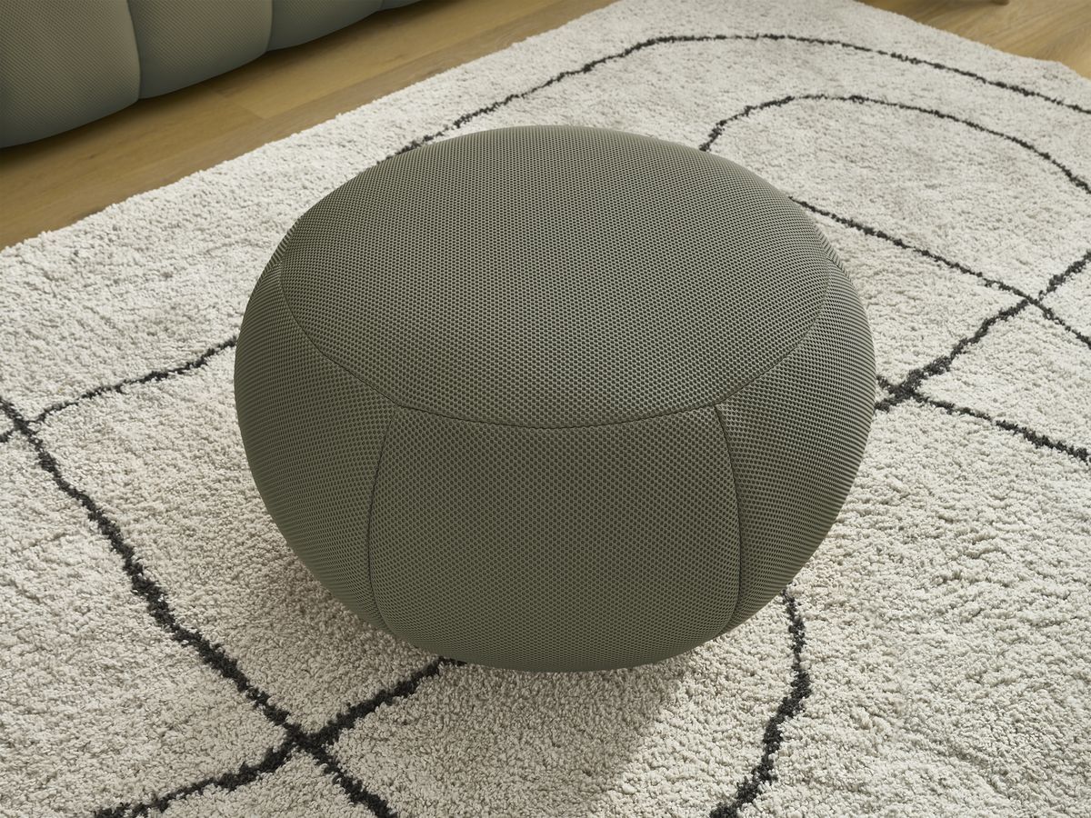Bobochic Hayden Sofa 4-Sitzer mit Pouf Mesh-Stoff Grün