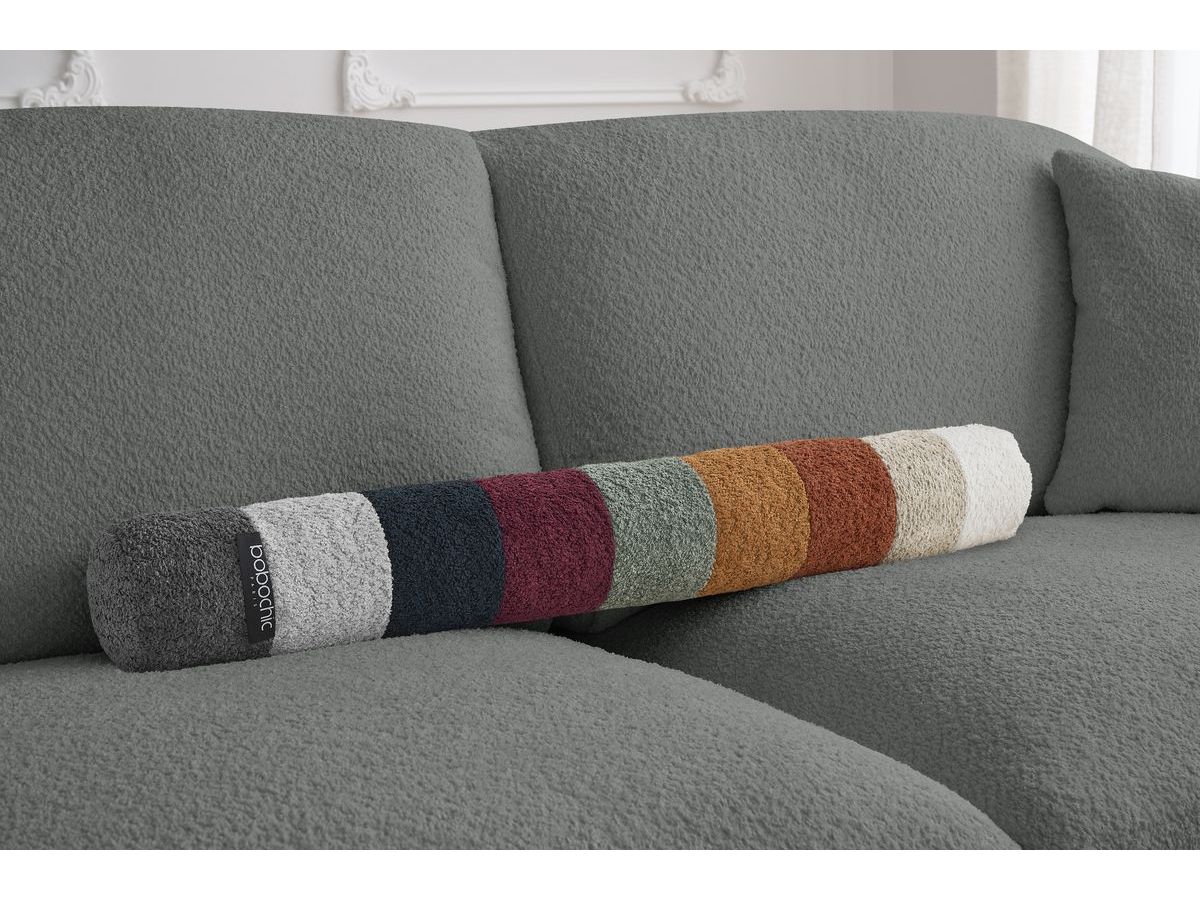 Bobochic Cezanne Schlafsofa 3-Sitzer Bouclé-Stoff Dunkelgrau, Liegefläche 140 × 194 cm