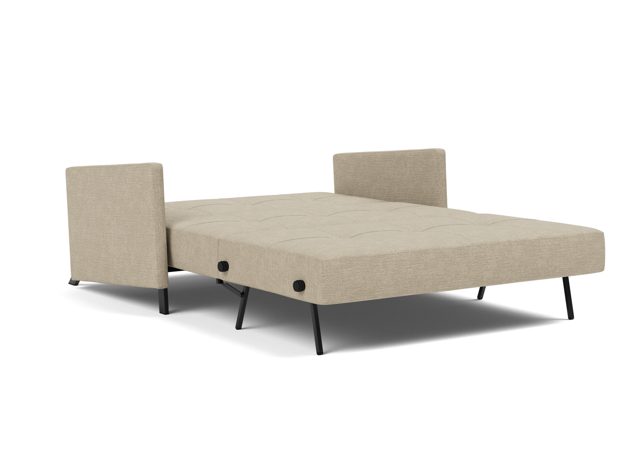 Schlafsofa Cubed mit Armlehnen 140 Strukturierter Stoff Taura 356-Sand