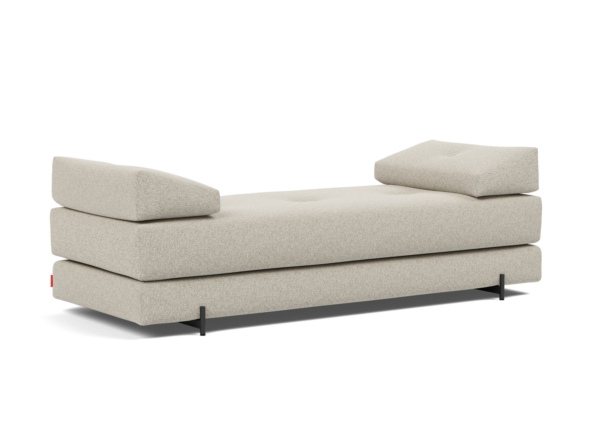 Tagesbett Sigmund Boucle Skandi 539-Beige Beine Indu schwarz
