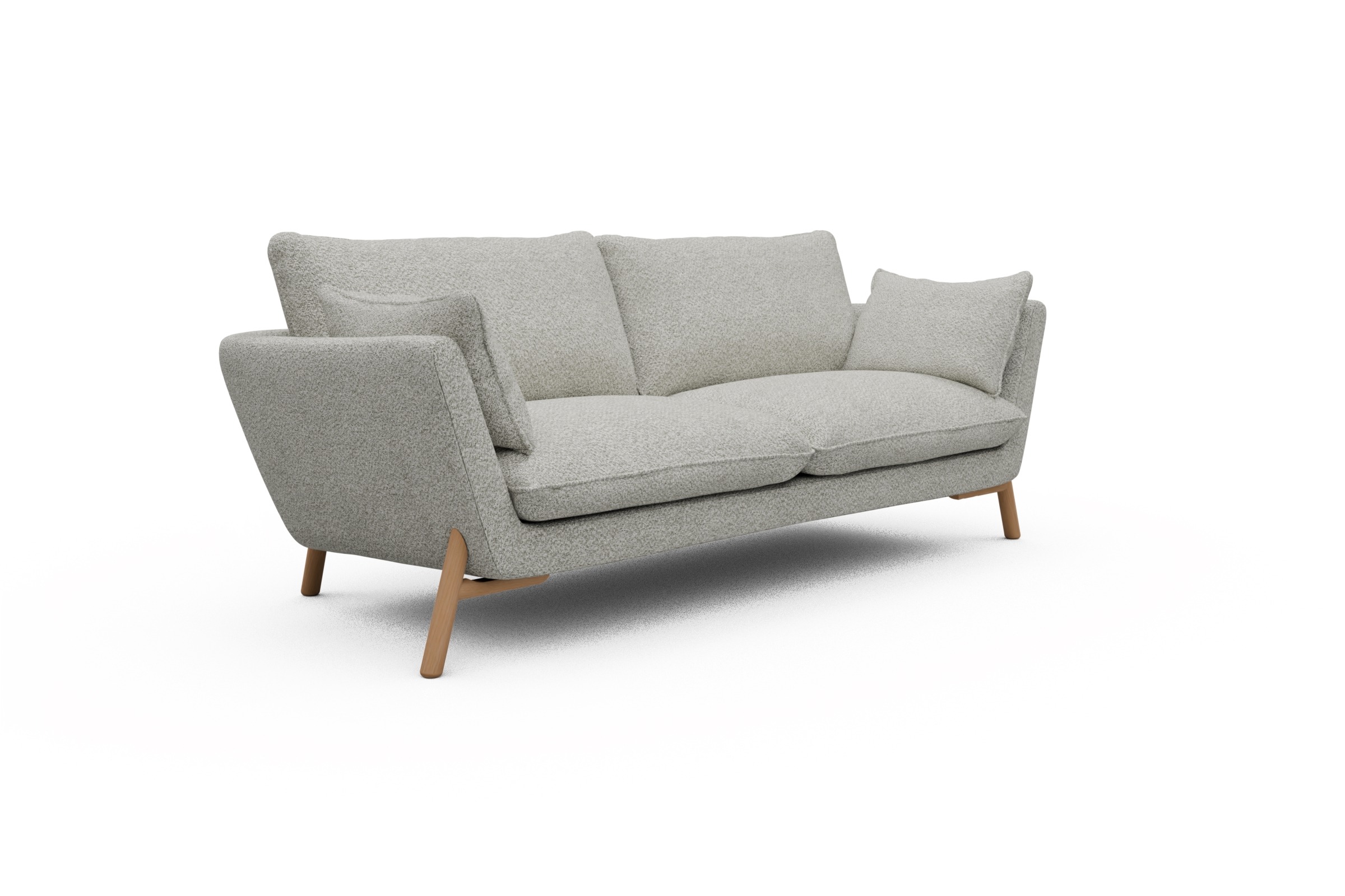 Sofa Emil 3-Sitzer Beinfarbe Eiche Natur Vanora-Warm-Sand