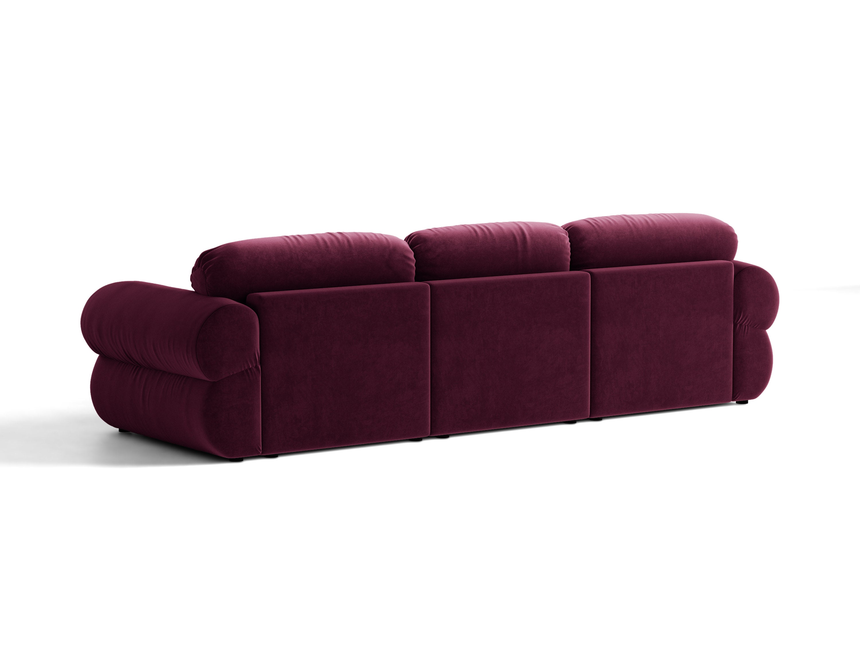 Micadoni Ophelia Ecksofa 297 cm Rechts Samt Venus Burgundfarben