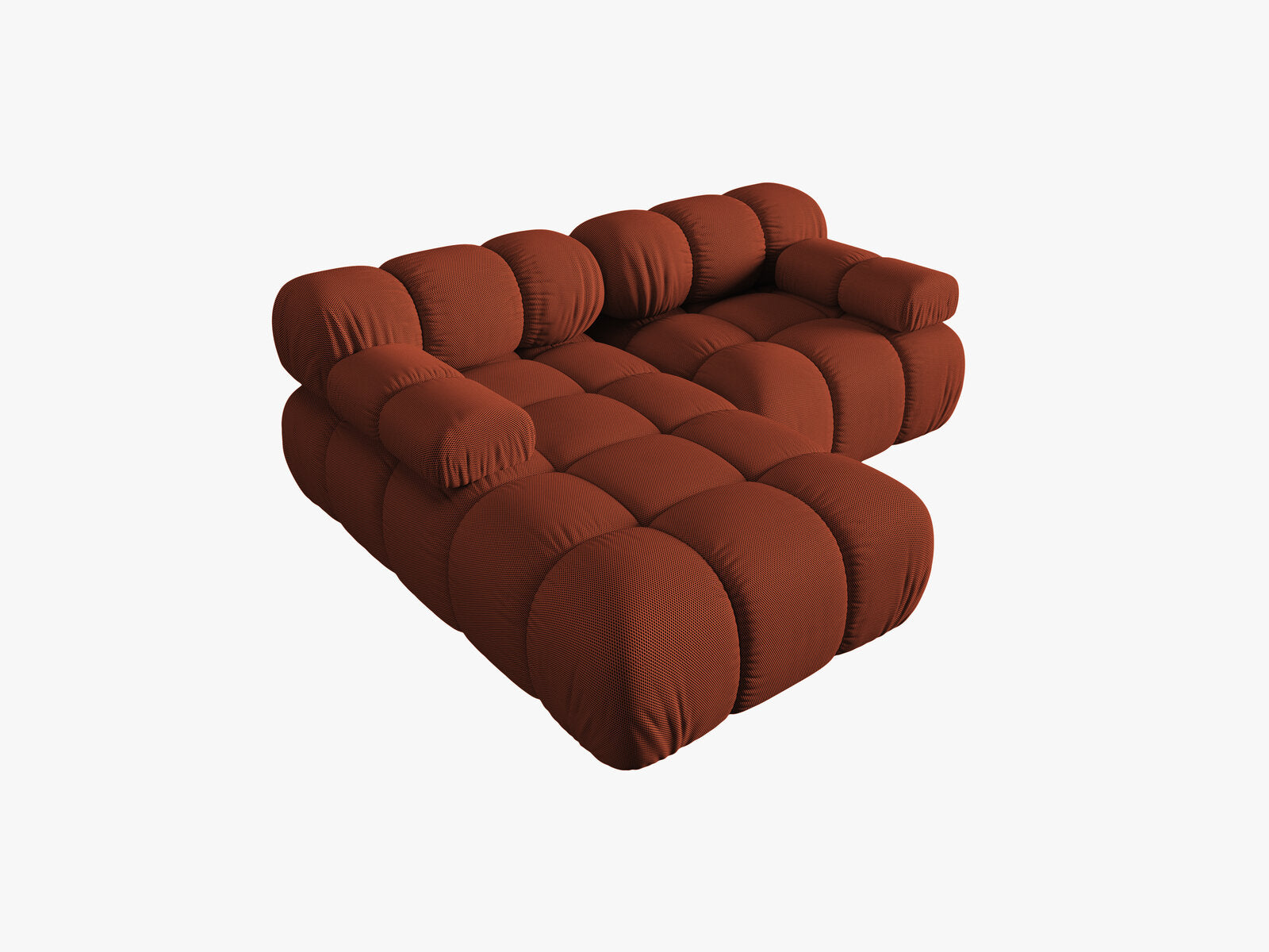 Micadoni Modulares Ecksofa Bellis 3-Sitzer Links 3D-Stoff Sonic Ziegel