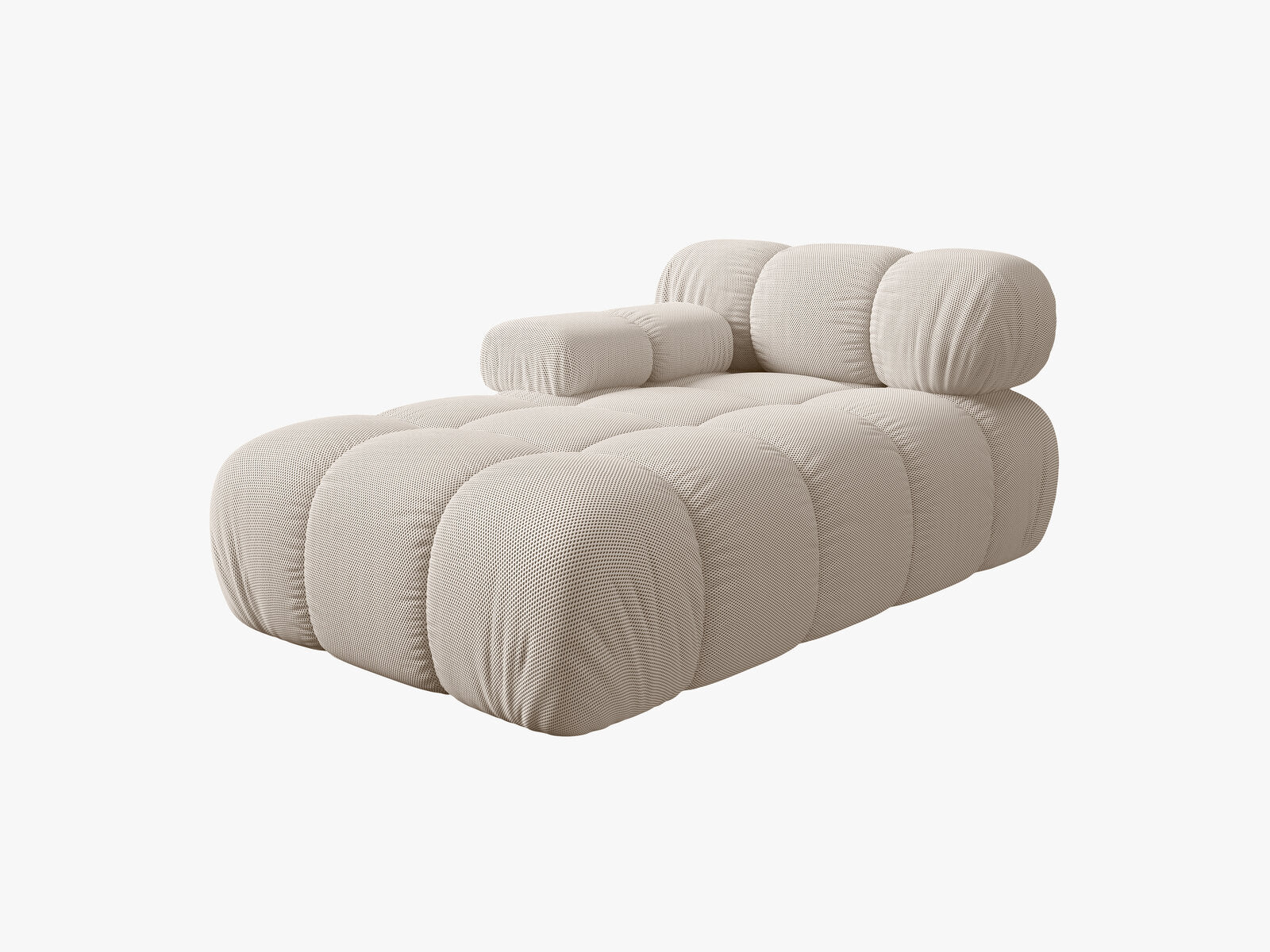 Micadoni Recamiere Bellis Links 3D-Stoff Sonic Helles Beige
