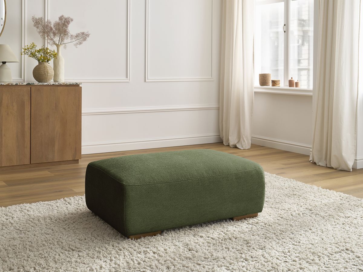 Bobochic Sidonie Pouf Melange-Stoff Grün