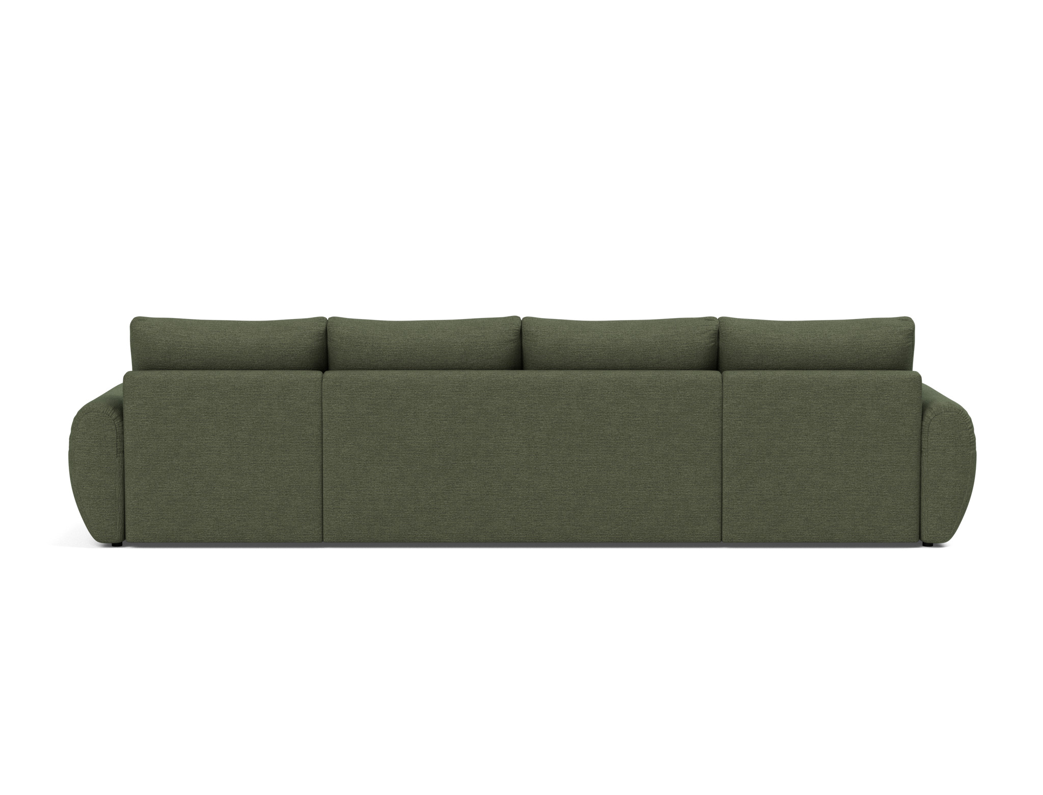 Schlafsofa Norum U-Form mit Curve-Armlehnen Strukturierter Stoff Taura 353-Forest