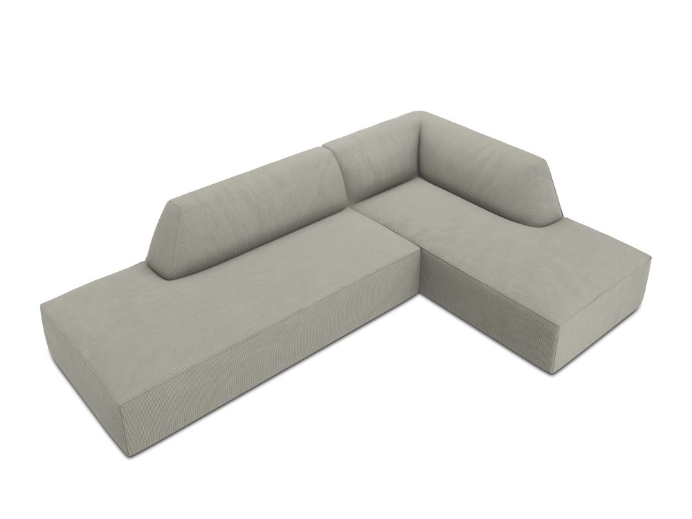 Cosmopolitan Design Ecksofa Siena 4-Sitzer offen Kord Scala Hellgrau Rechts
