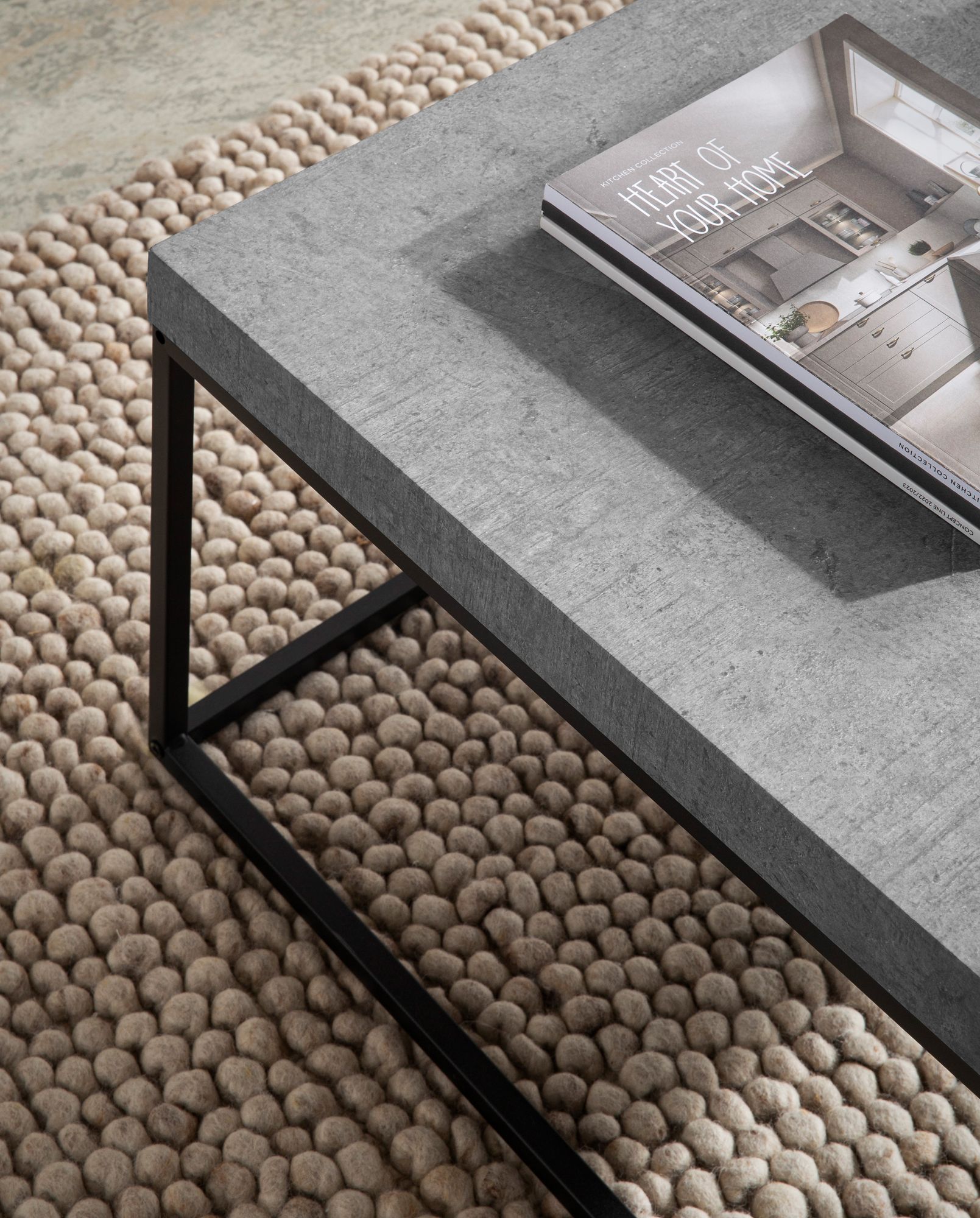 Couchtisch Flekke Grau Betonoptik 60 × 60 cm