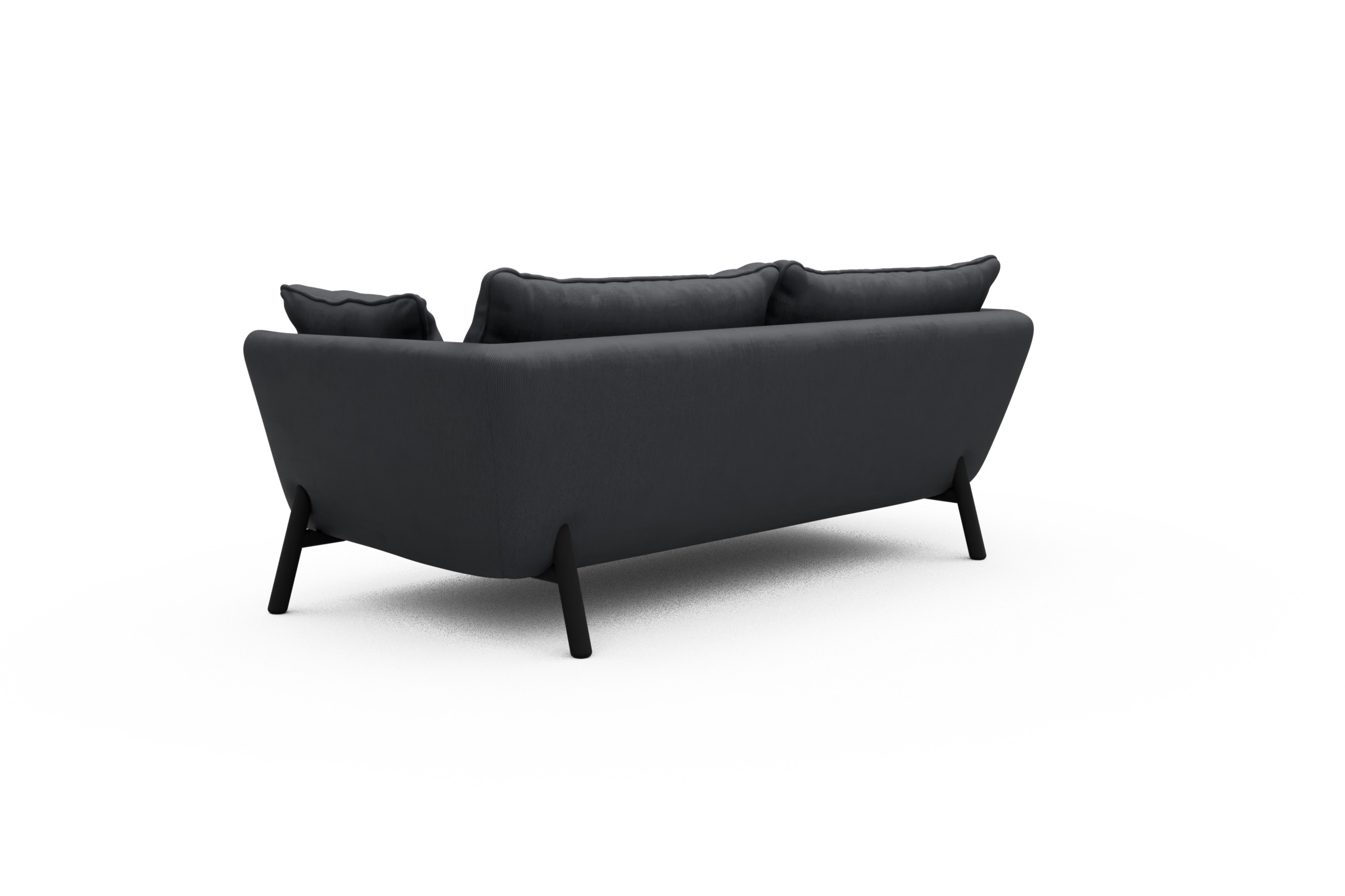 Sofa Emil PREMIUM 2-Sitzer Beinfarbe Eiche Schwarz Cordufine-Slate-Grey