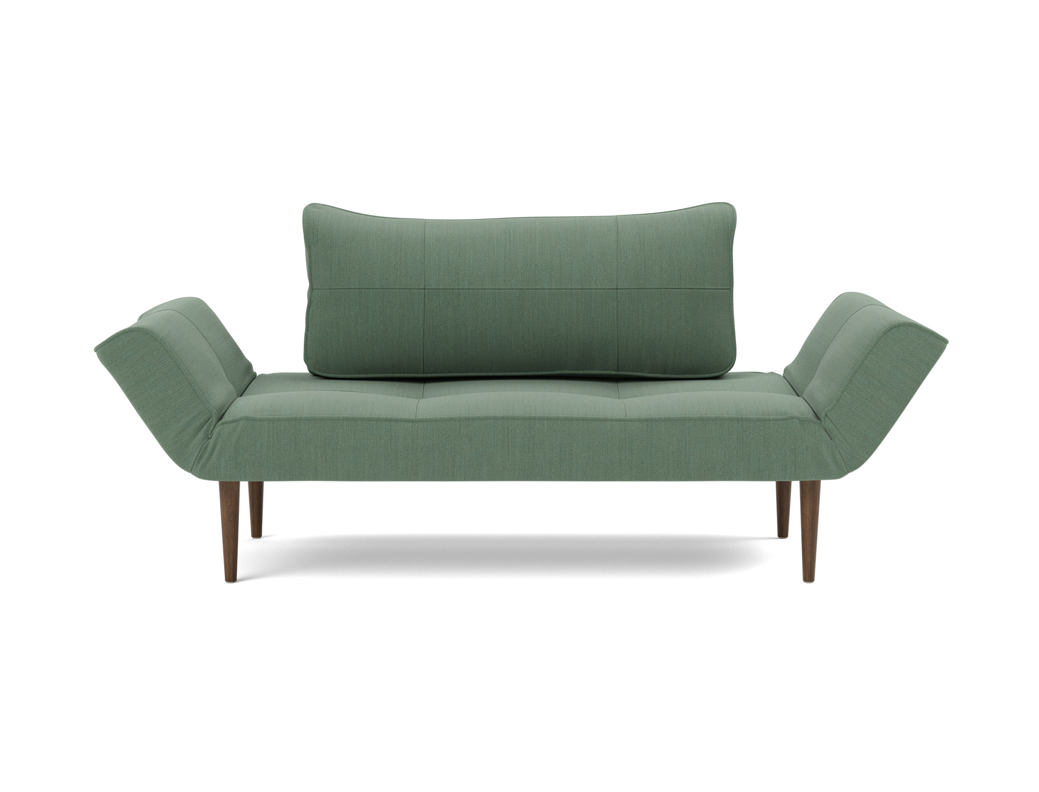 Tagesbett Zeal Flachgewebe Elegance 518-Green Beine Styletto Eiche dunkel