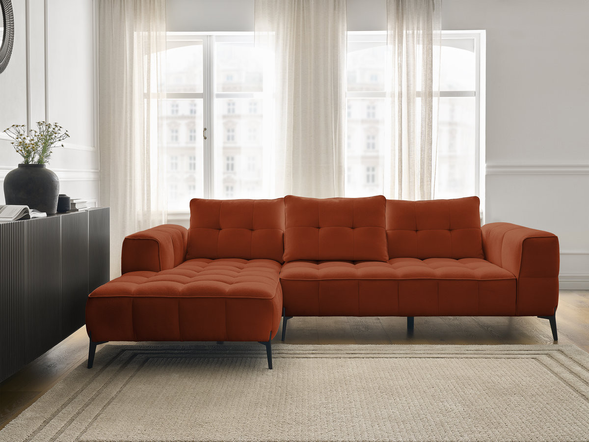 Bobochic Anis Ecksofa Strukturstoff Orange Ecke links