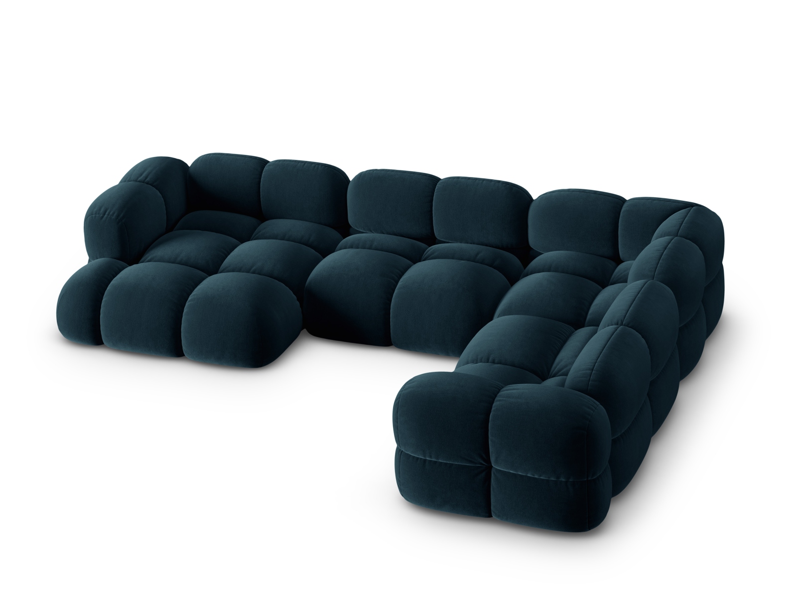 Cosmopolitan Design Panoramasofa Loretto 5-Sitzer Samt Vogue Tiefes Petrol Rechts
