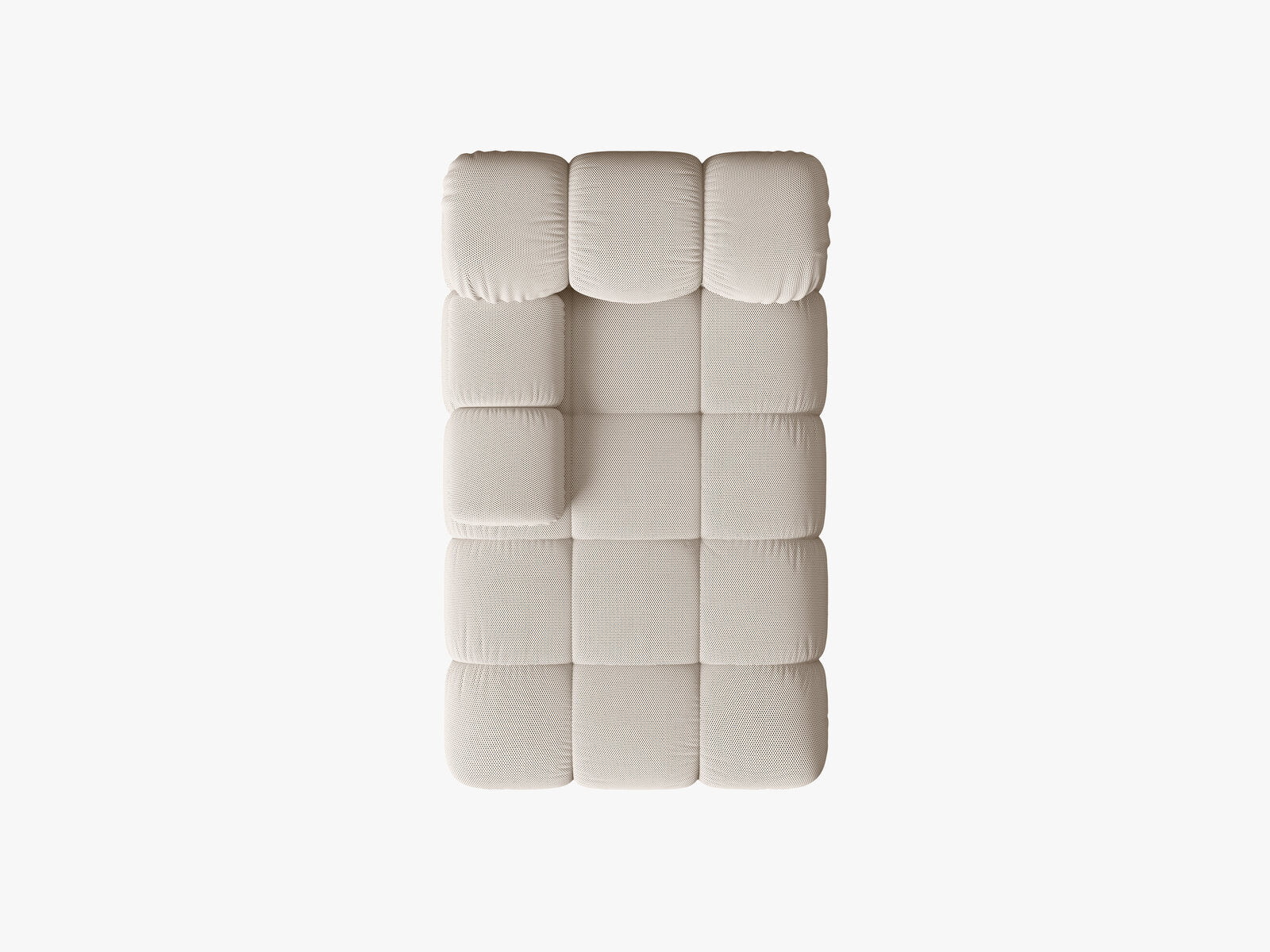 Micadoni Recamiere Bellis Links 3D-Stoff Sonic Helles Beige