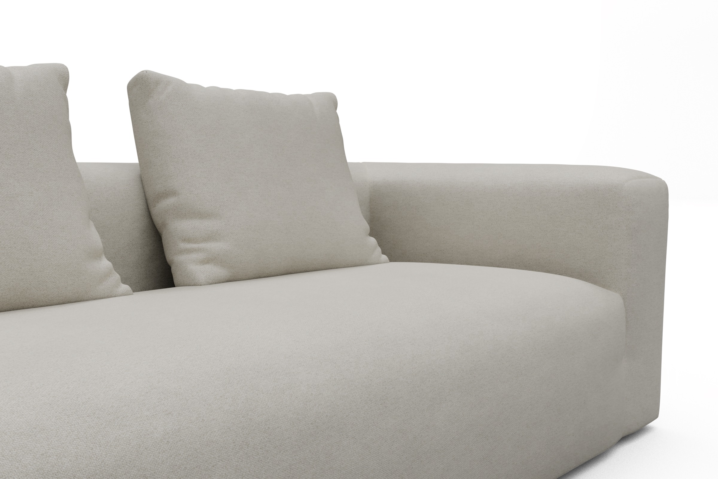 Ecksofa Fred Chaiselongue links mit 2,5-Sitzer Denari-Clean-Beige