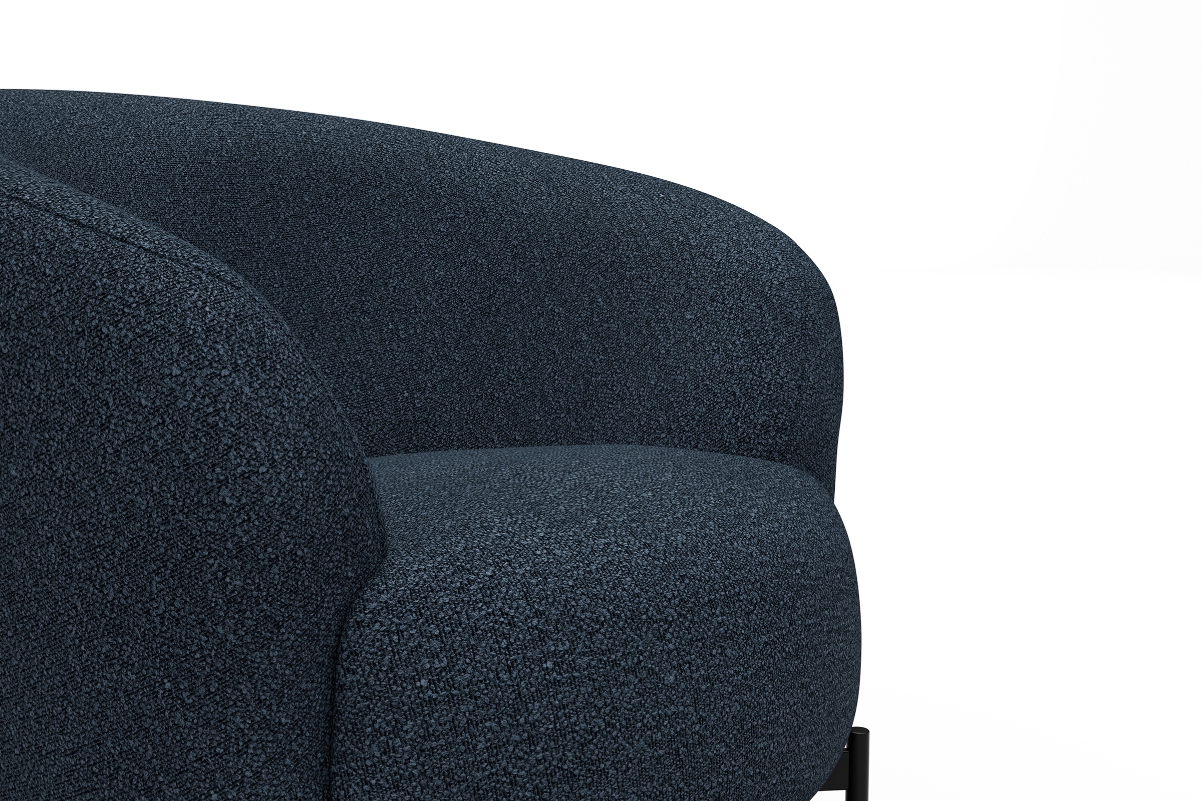 Sessel Ronda X-Metallgestell Schwarz Boucle-Blue