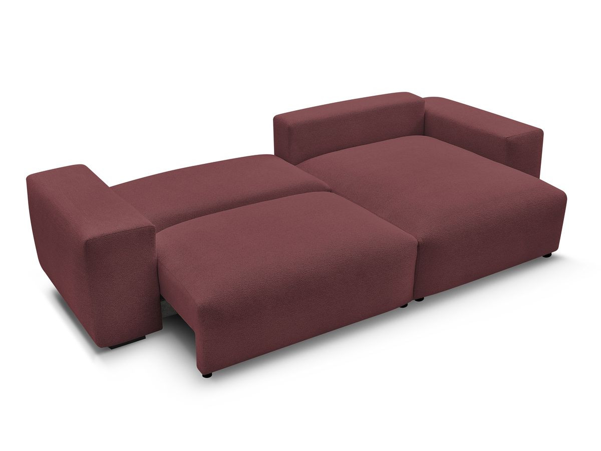 Bobochic Voltaire Ecksofa mit Schlaffunktion und Bettkasten Melange-Stoff Rot