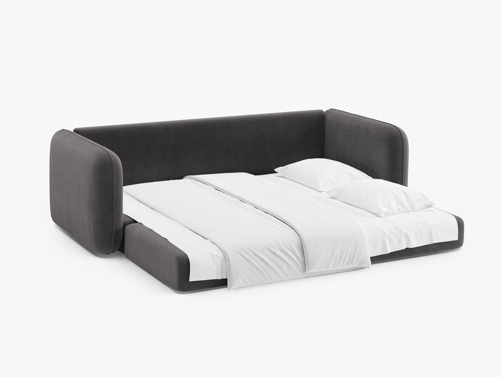 Micadoni Sofa mit Schlaffunktion Dormi 3-Sitzer Samt Salvador Dunkelgrau