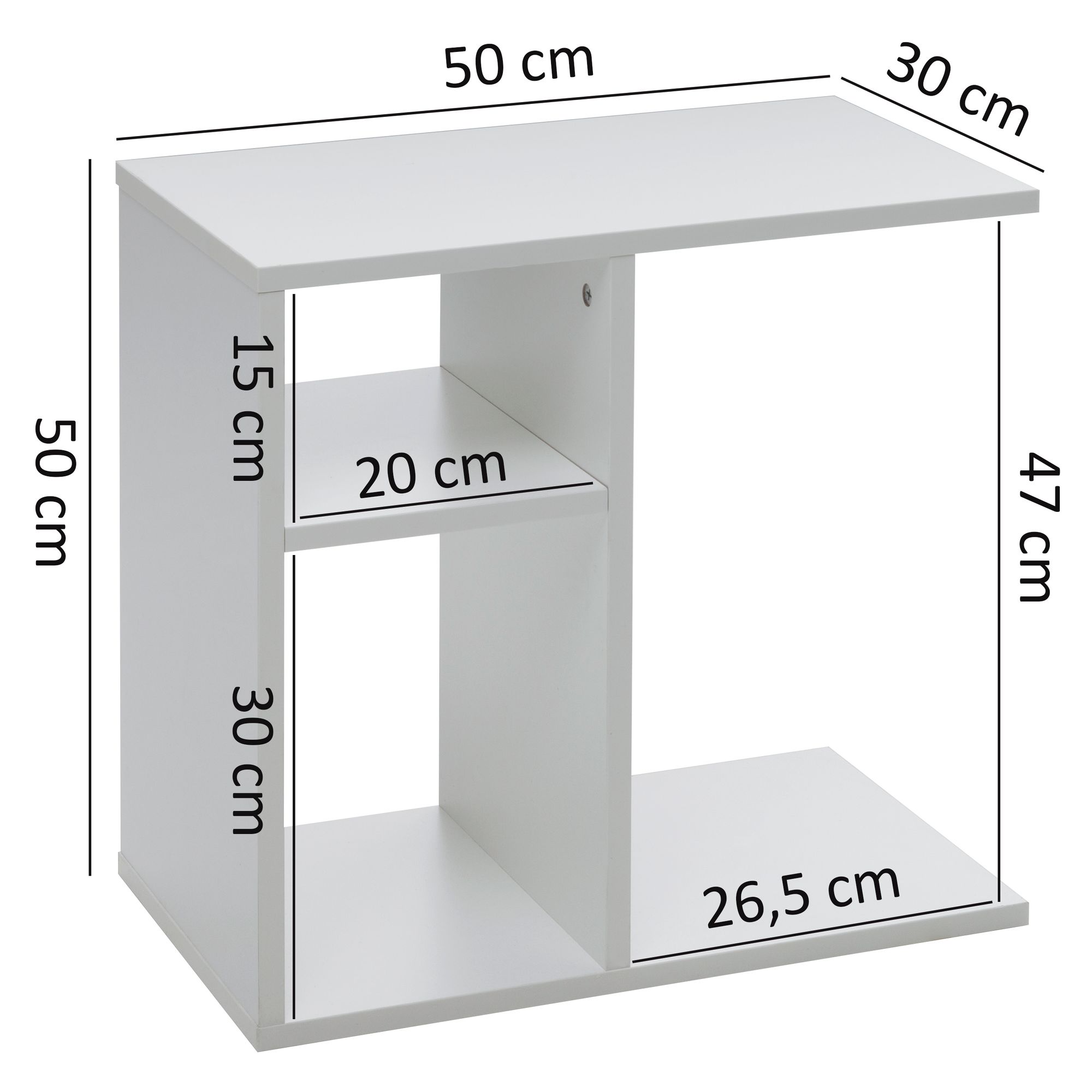 Beistelltisch Roldal Weiß 50 × 30 × 50 cm