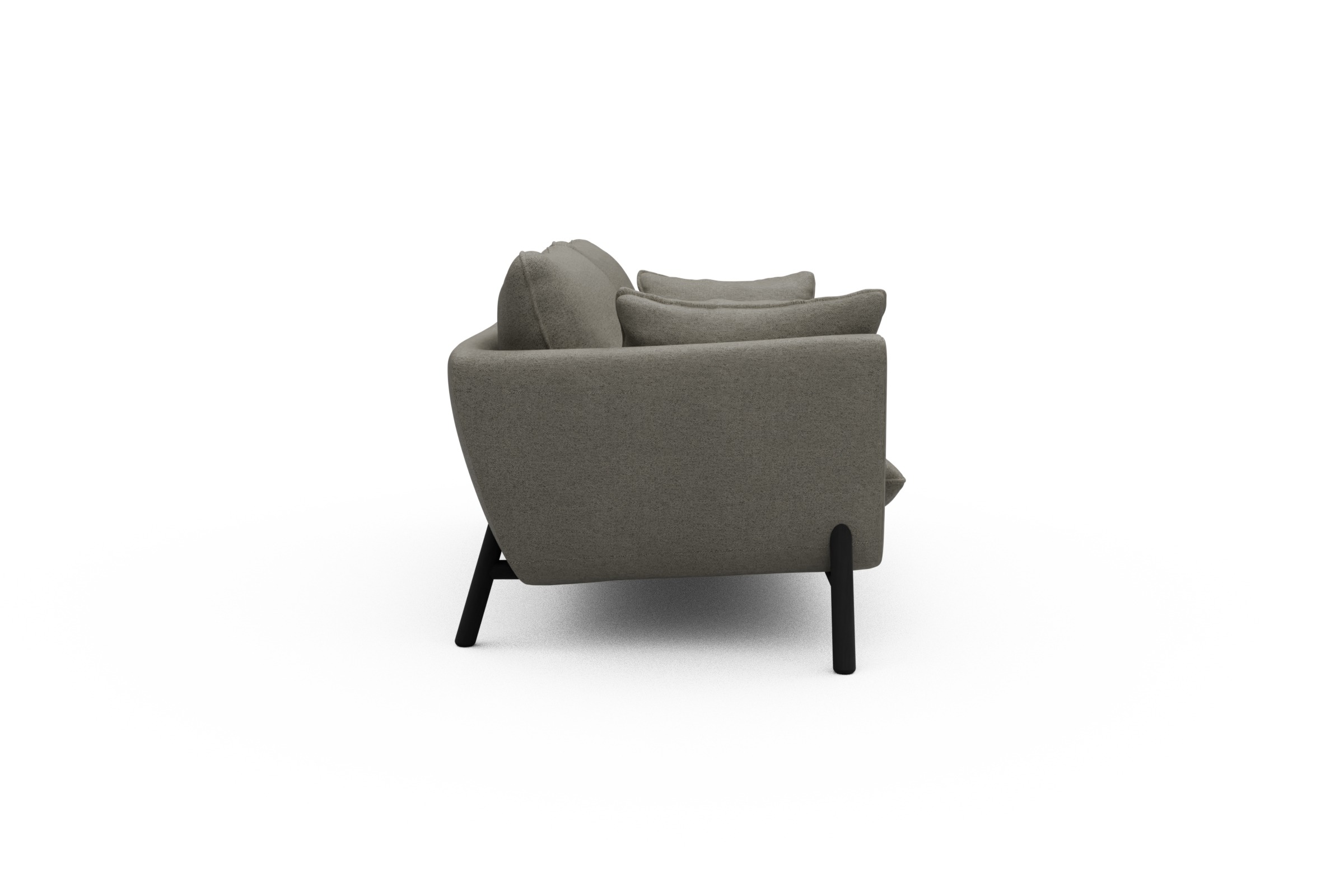 Sofa Emil 2-Sitzer Beinfarbe Eiche Schwarz Denari-Warm-Grey