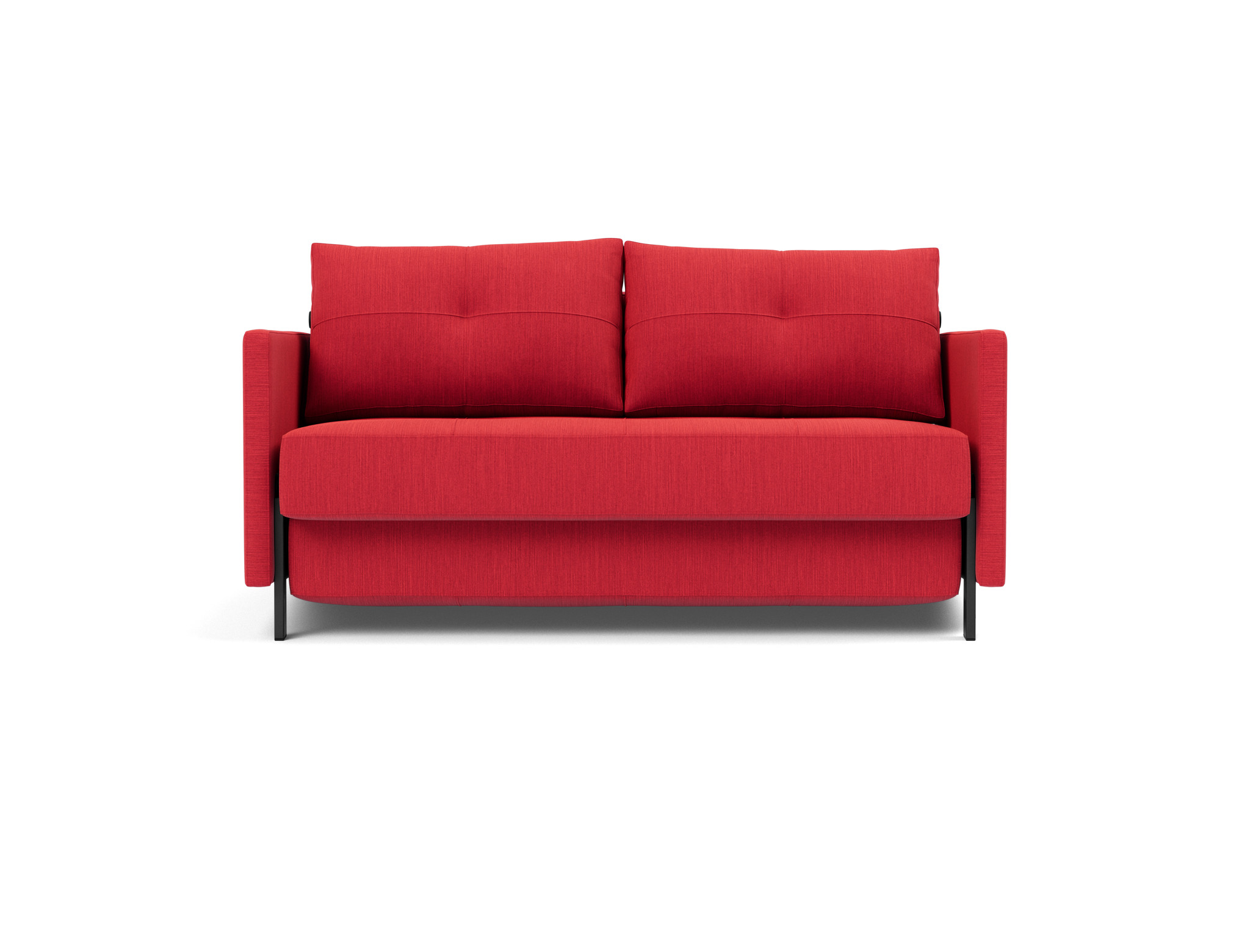 Schlafsofa Cubed mit Armlehnen 140 Flachgewebe Elegance 511-Red