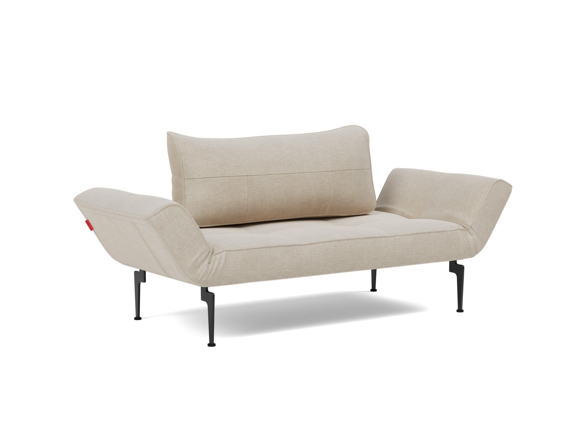 Tagesbett Zeal Flachgewebe Phobos 586-Latte Beine Laser schwarz