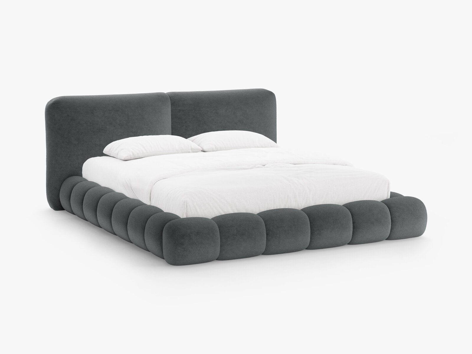 Micadoni Stauraumbett mit Kopfteil Solange Chenille Perfect Harmony Dunkelgrau