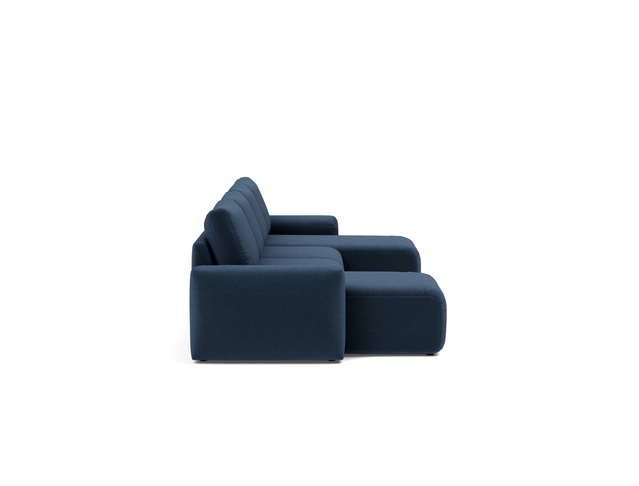 Schlafsofa Norum U-Form mit Chunky-Armlehnen Chenille Esina 414-Indigo-Blue