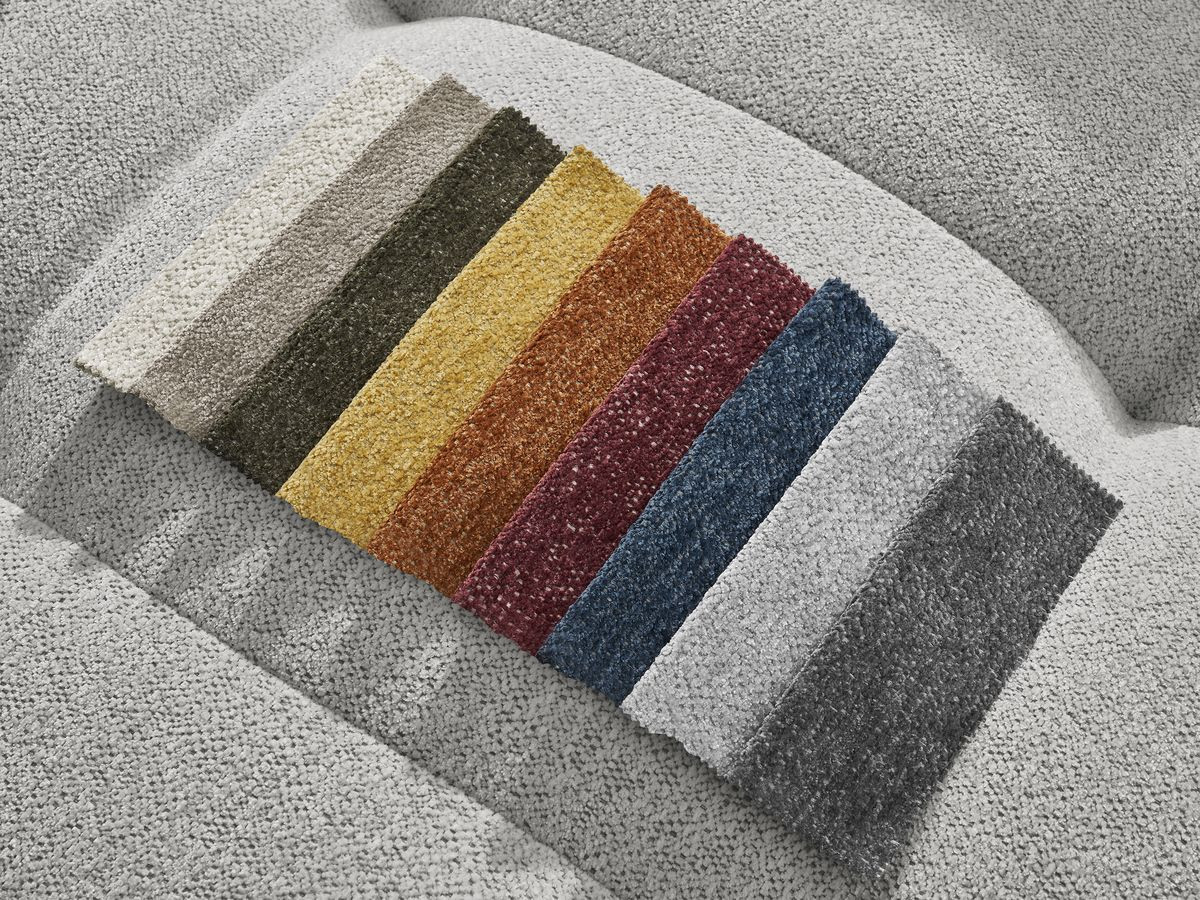 Bobochic Roxelane Pouf Melange-Stoff Hellgrau