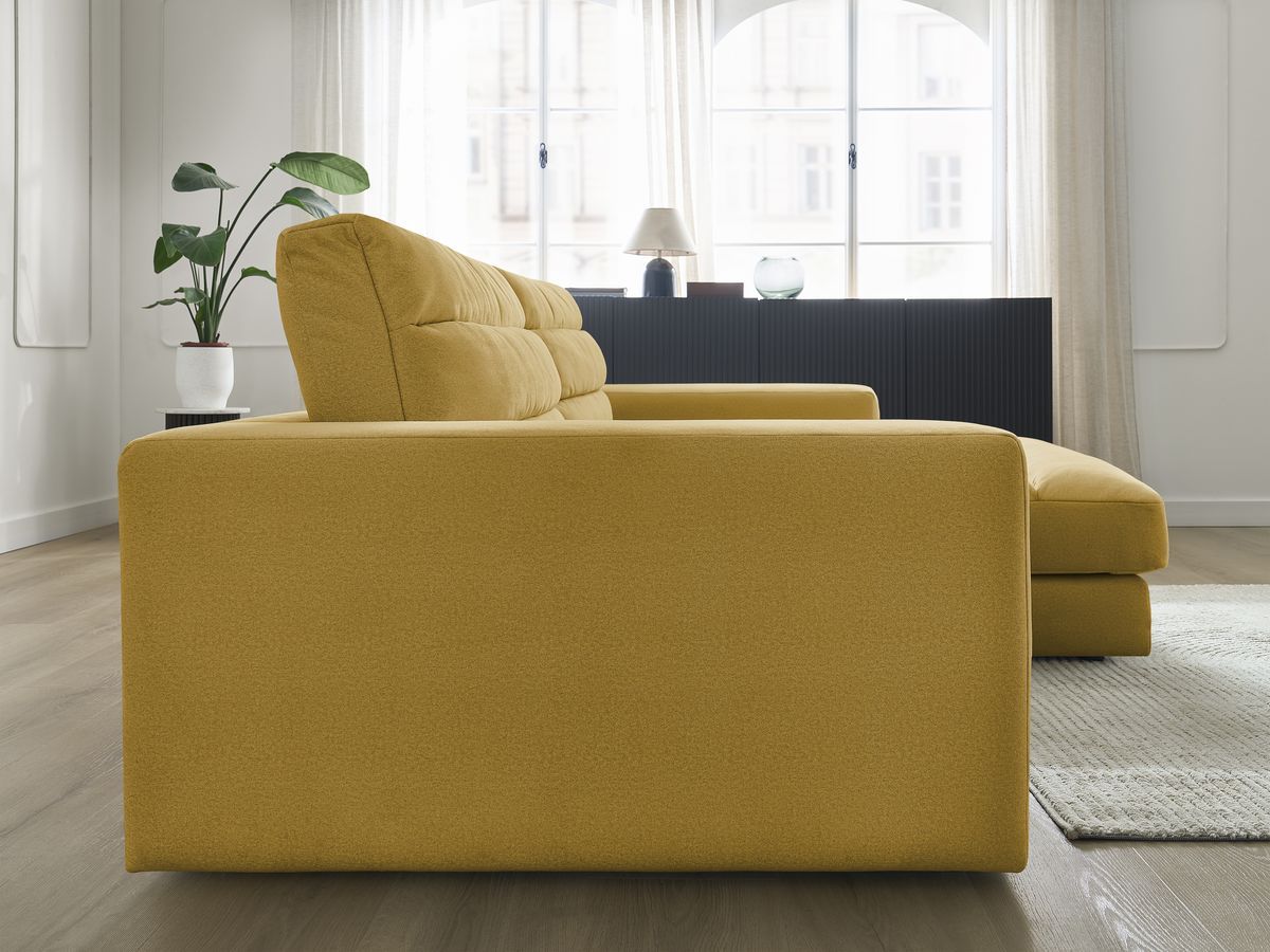 Bobochic Sierra Ecksofa Samt Gelb Ecke rechts