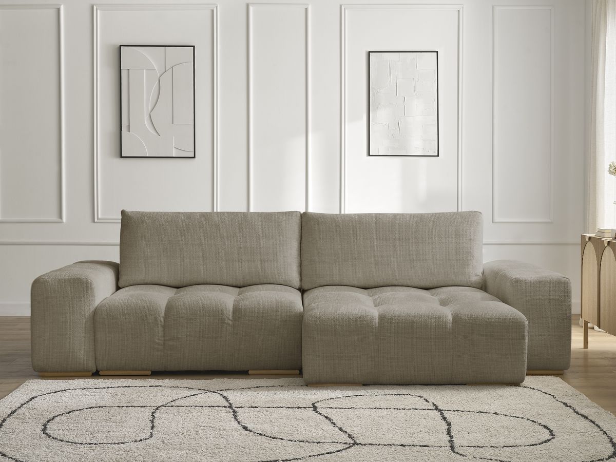 Bobochic Anakin Ecksofa, 2 Kissen Strukturstoff Taupe