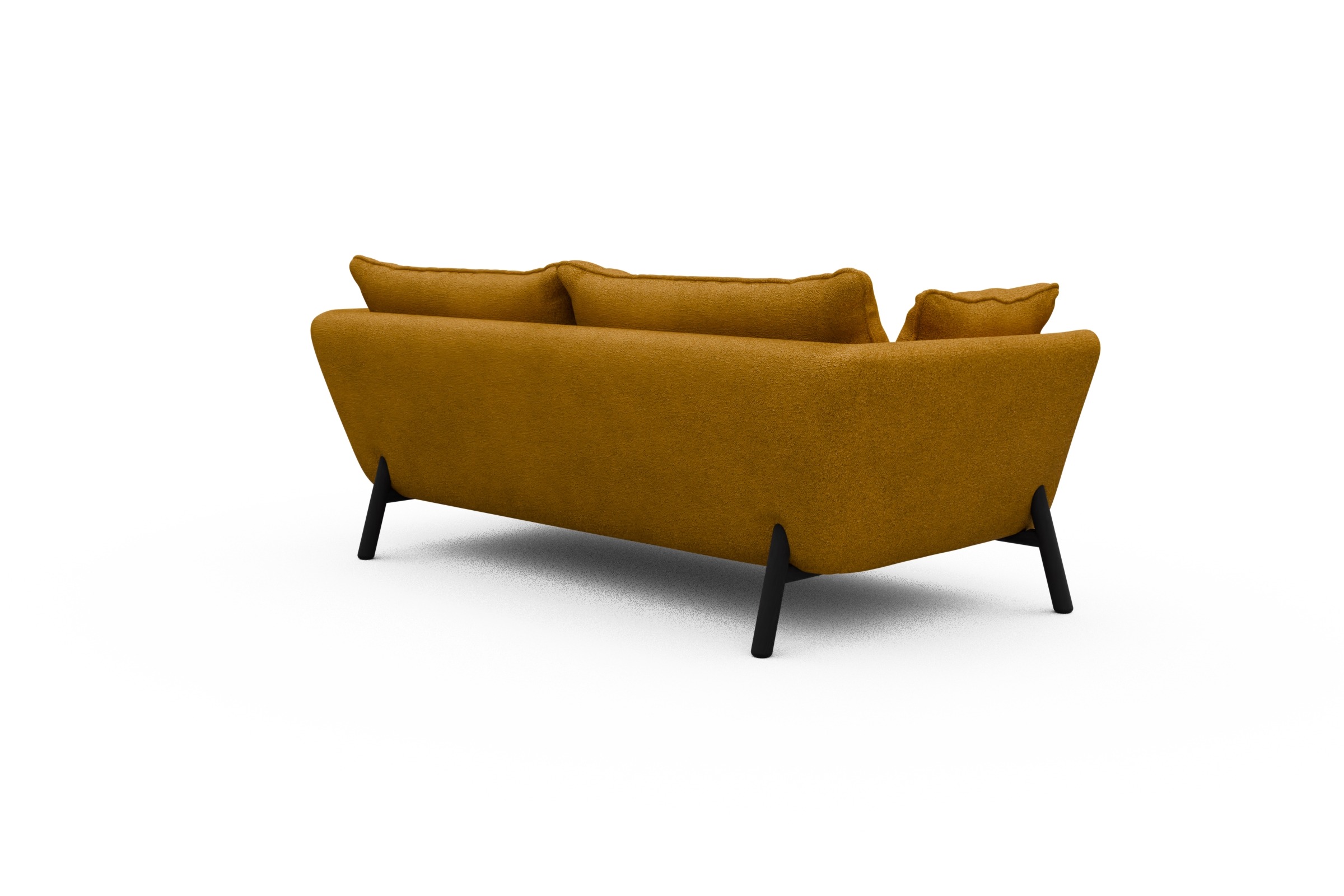 Sofa Emil PREMIUM 2-Sitzer Beinfarbe Eiche Schwarz Boucle-Ochre