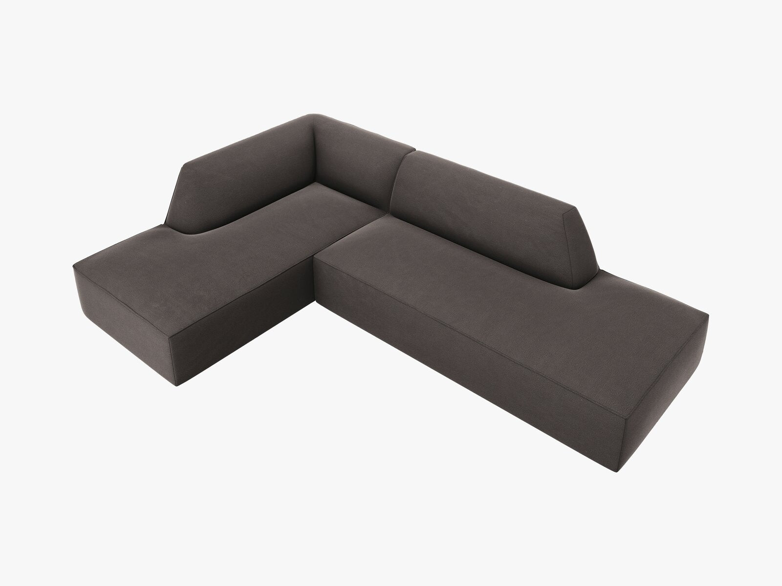Micadoni Ecksofa Ruby 4-Sitzer Links Samt Salvador Dunkelgrau