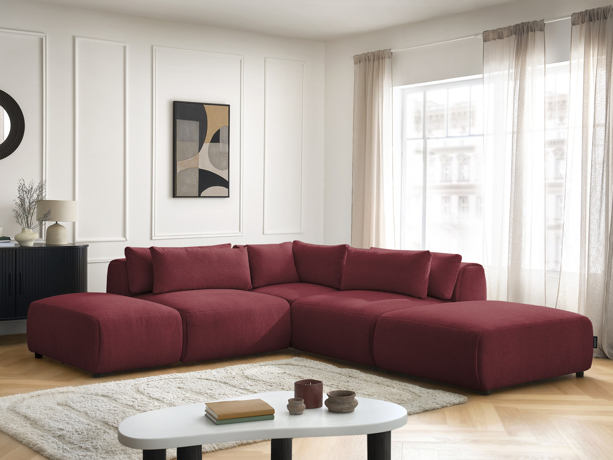 Bobochic Jana Ecksofa Melange-Stoff Rot