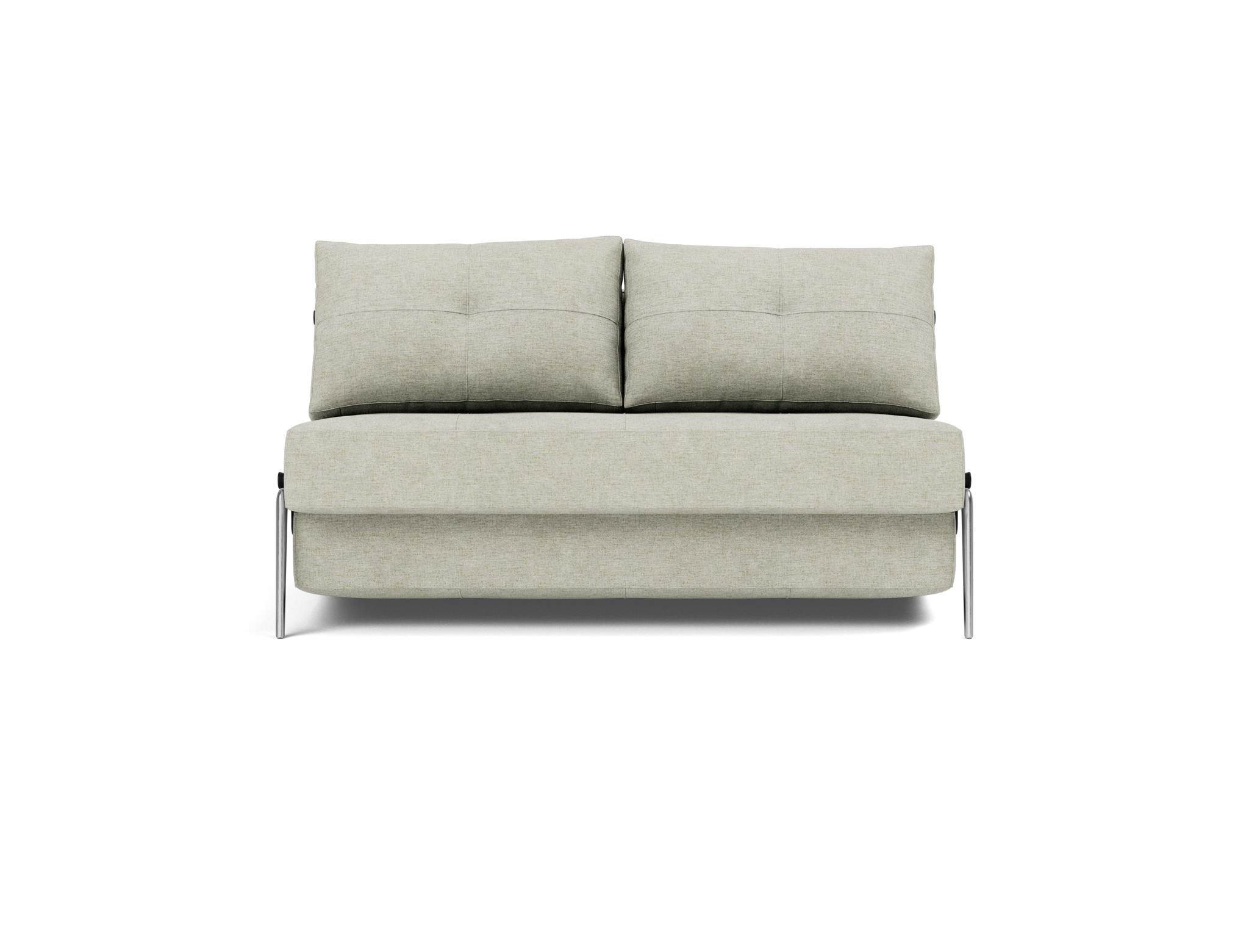 Schlafsofa Cubed 140 Flachgewebe Avella 280-Sand Beine Aluminium