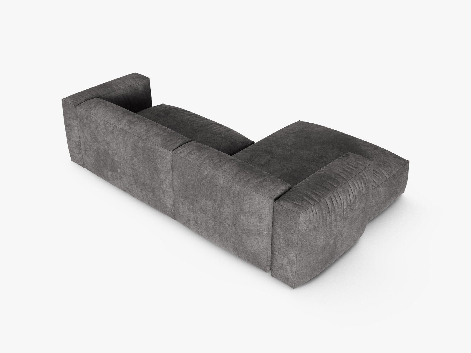 Micadoni Ecksofa Martina 2-Sitzer 90cm Sitztiefe Links Samt Vogue Grau